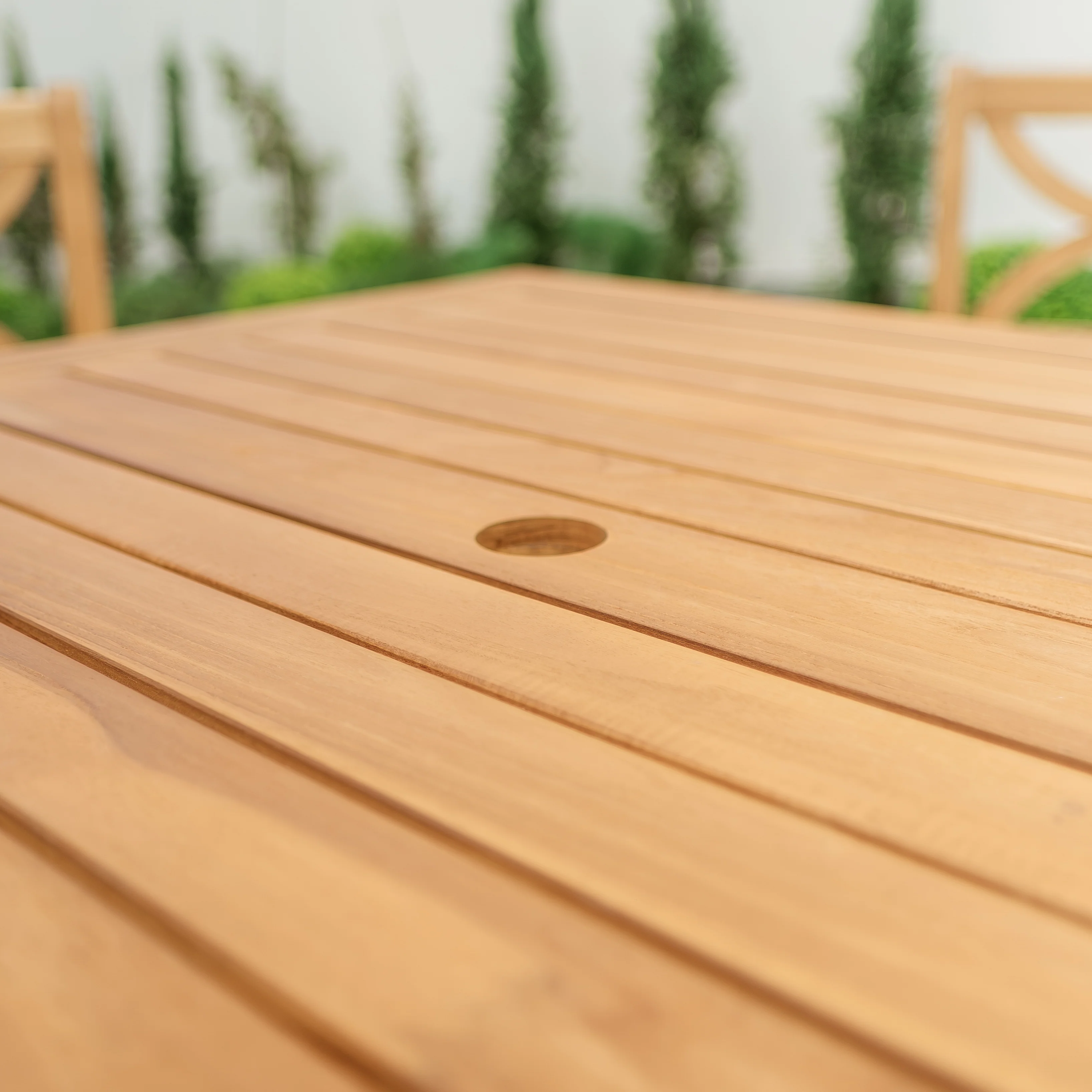 Vermont 5 Piece Teak Wood Outdoor Dining Set - Image 9