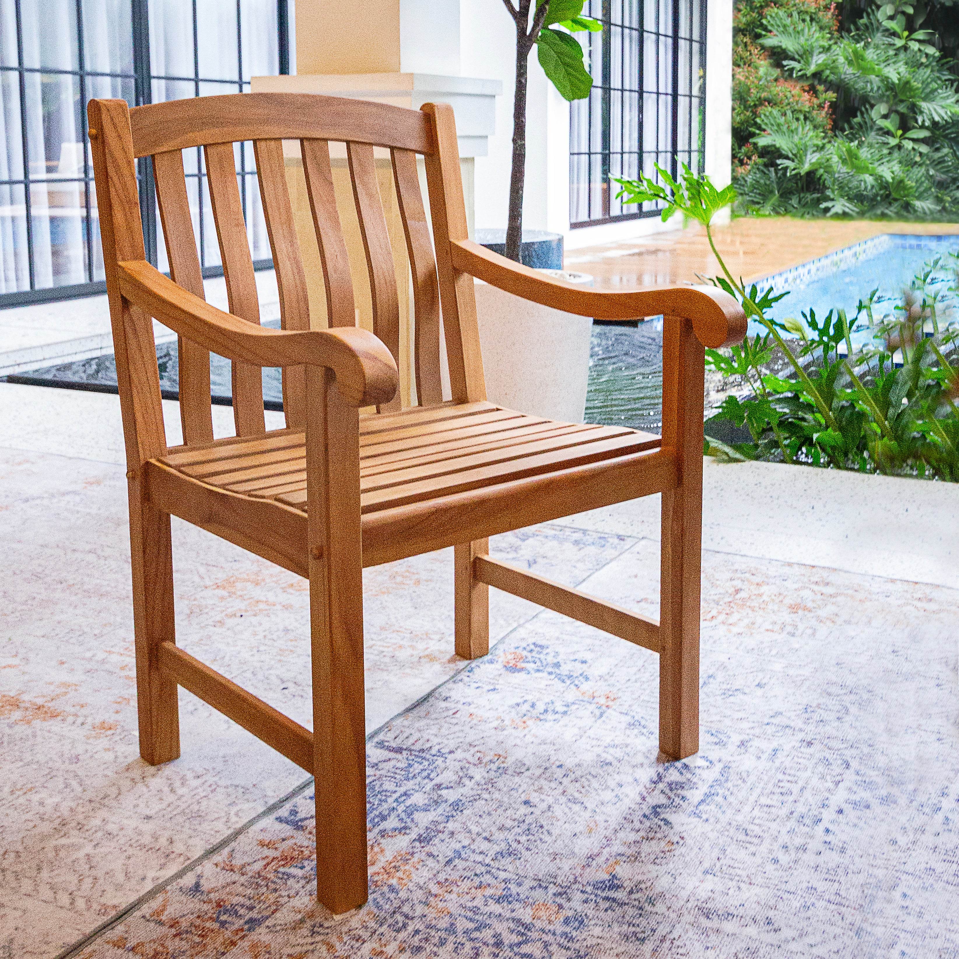 Vermont Teak Wood 3 Piece Outdoor Bistro Set - Image 3