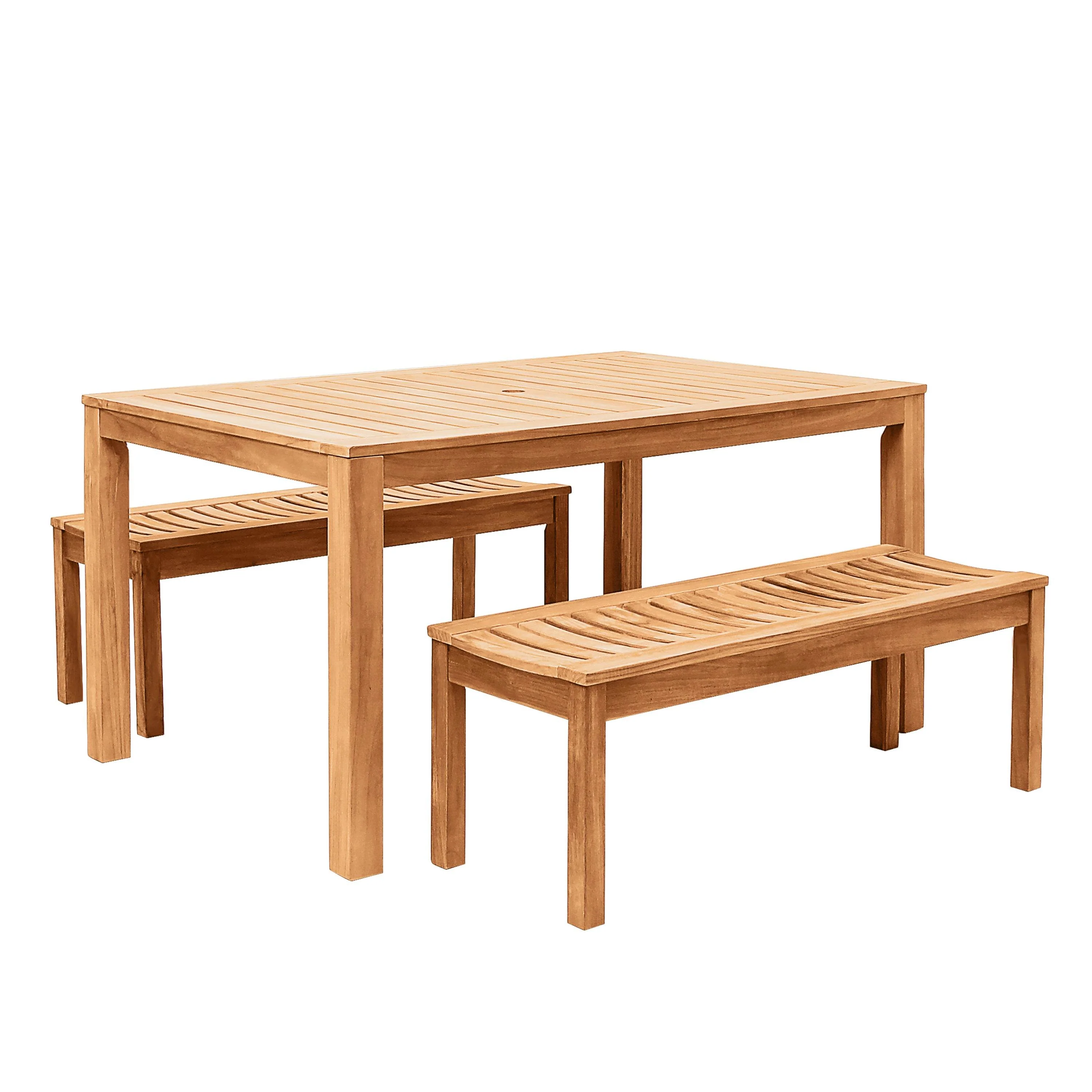 Vermont Teak Wood 3 Pieces Outdoor Picnic Dining Set - Image 15