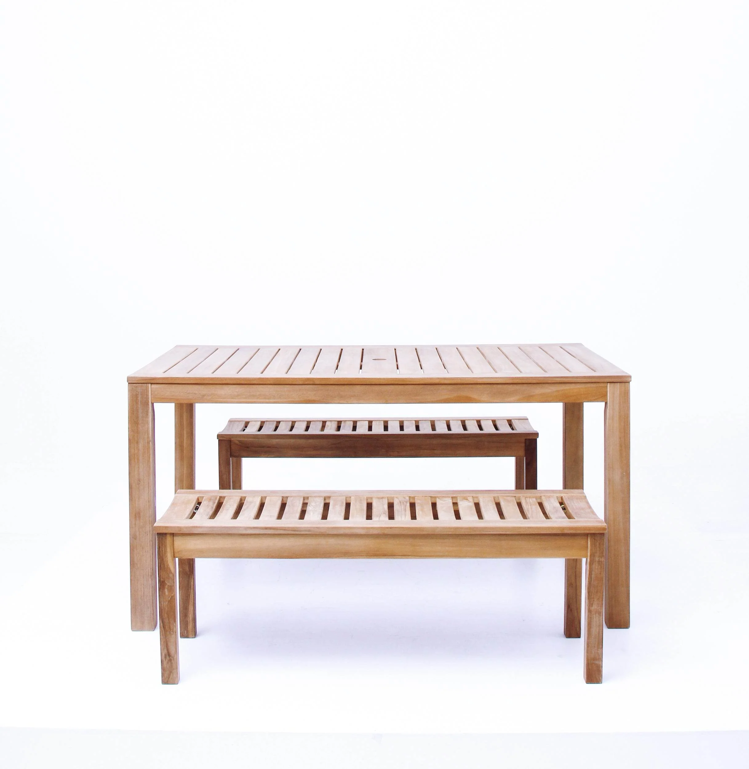 Vermont Teak Wood 3 Pieces Outdoor Picnic Dining Set - Image 16