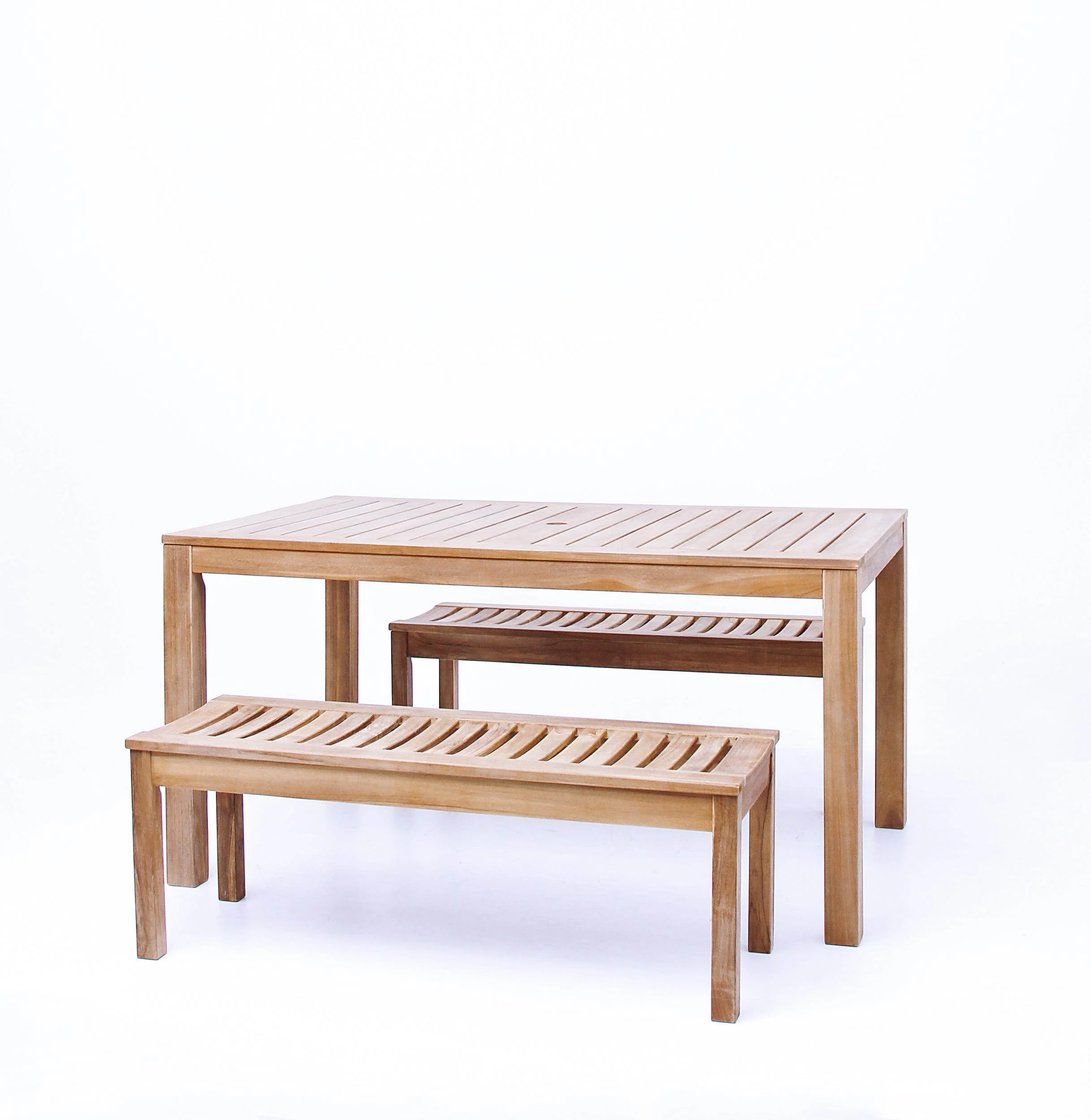 Vermont Teak Wood 3 Pieces Outdoor Picnic Dining Set - Image 18
