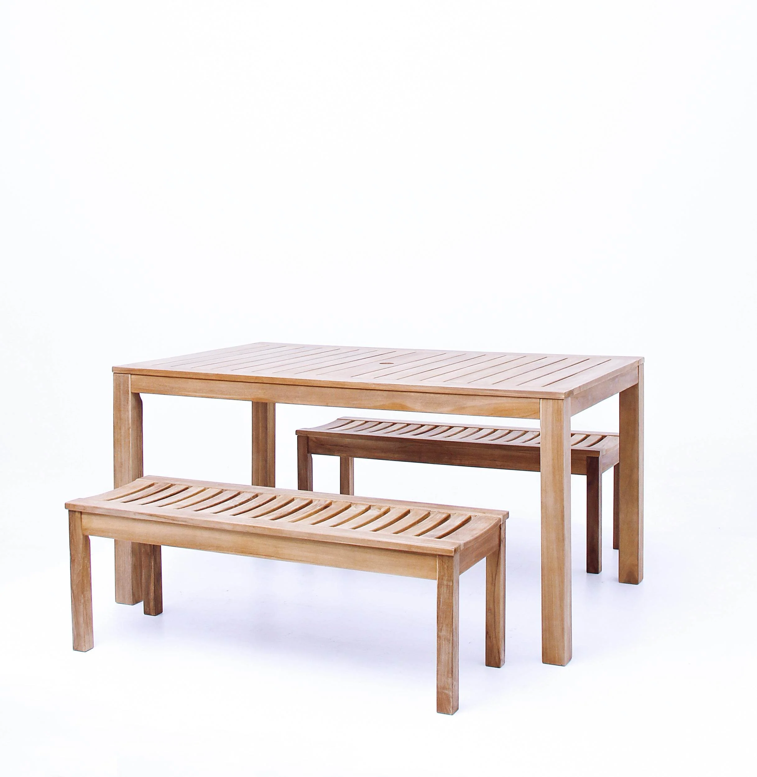 Vermont Teak Wood 3 Pieces Outdoor Picnic Dining Set - Image 19