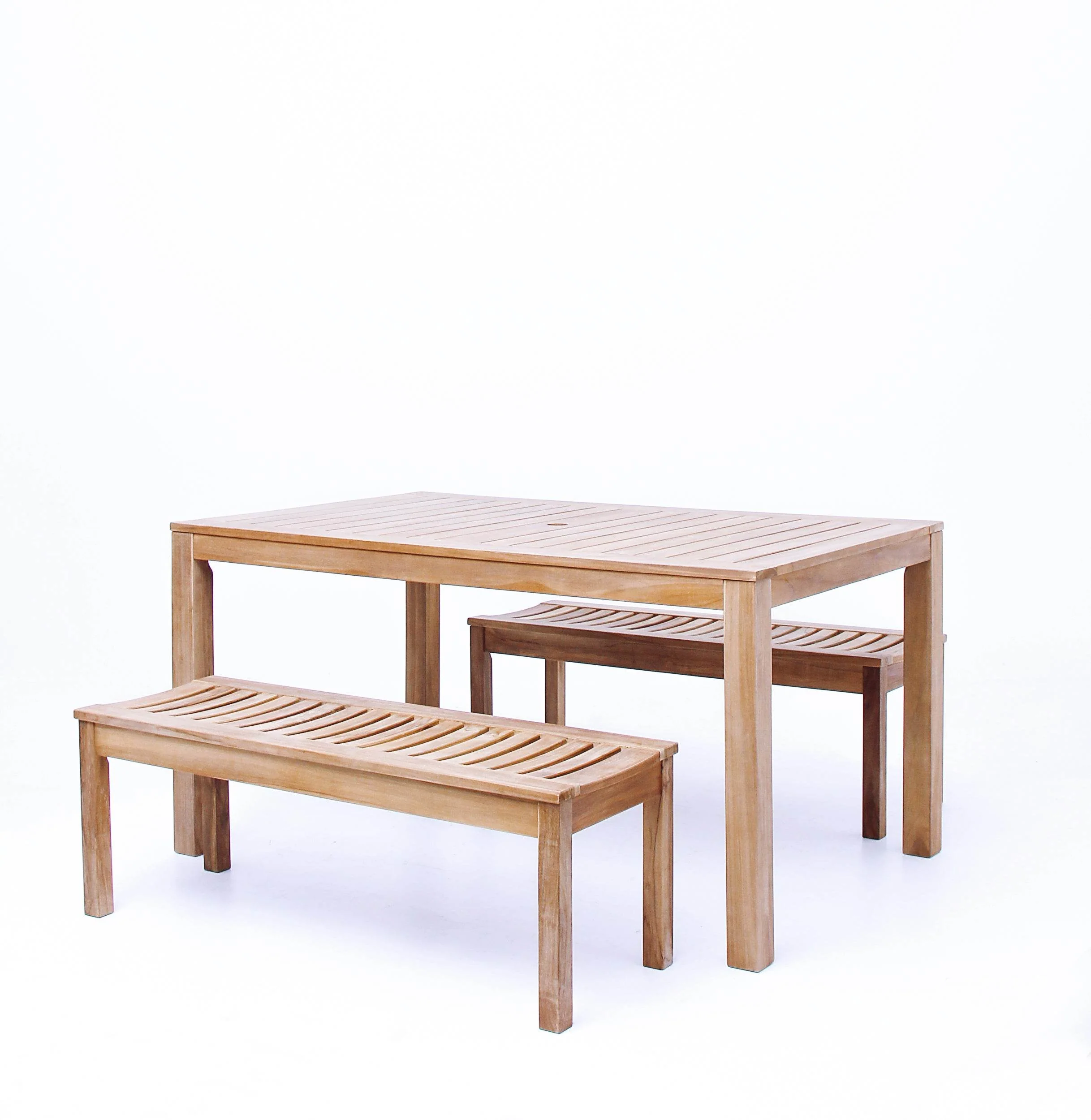 Vermont Teak Wood 3 Pieces Outdoor Picnic Dining Set - Image 20