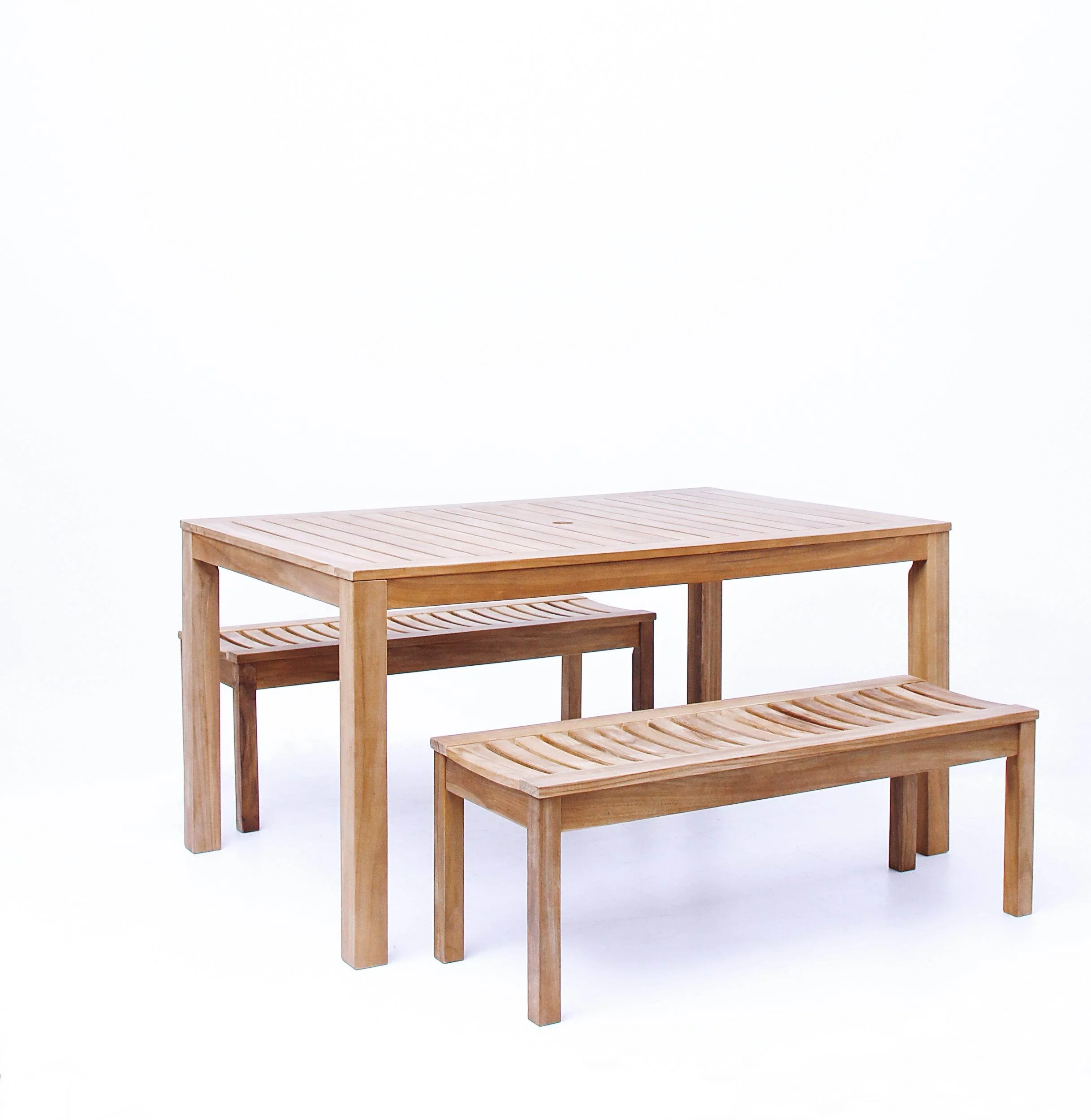 Vermont Teak Wood 3 Pieces Outdoor Picnic Dining Set - Image 34