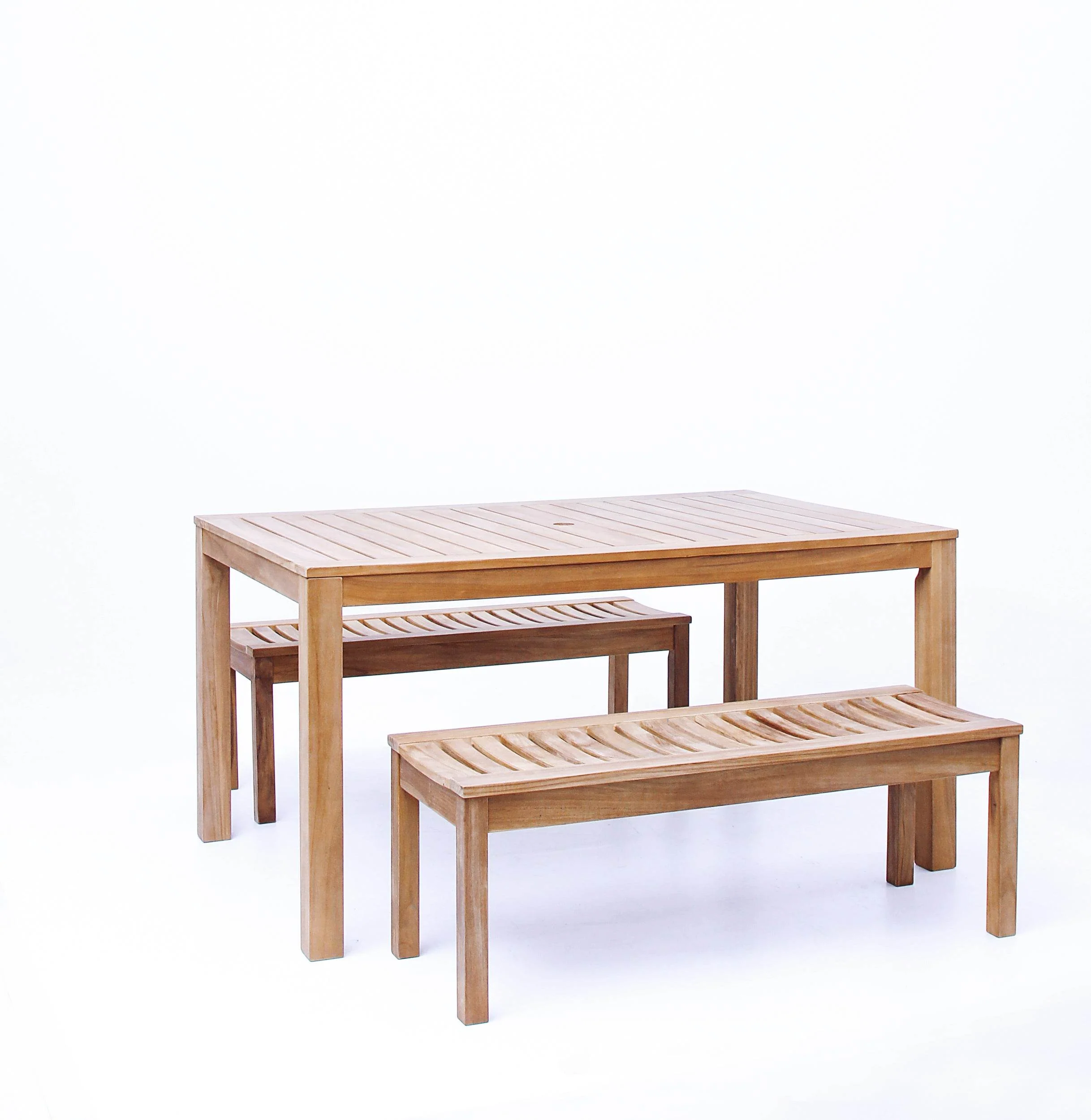 Vermont Teak Wood 3 Pieces Outdoor Picnic Dining Set - Image 35