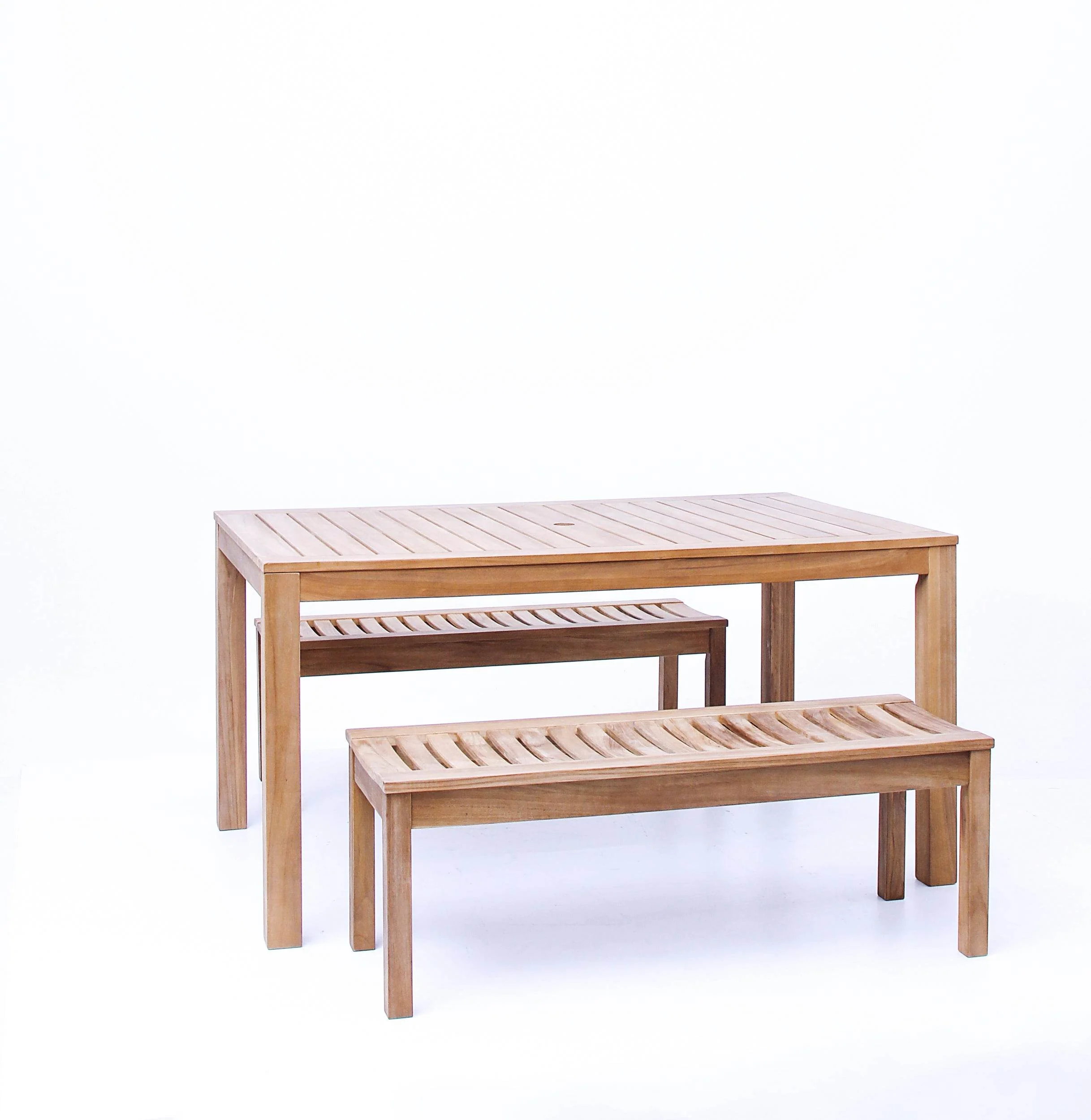 Vermont Teak Wood 3 Pieces Outdoor Picnic Dining Set - Image 36