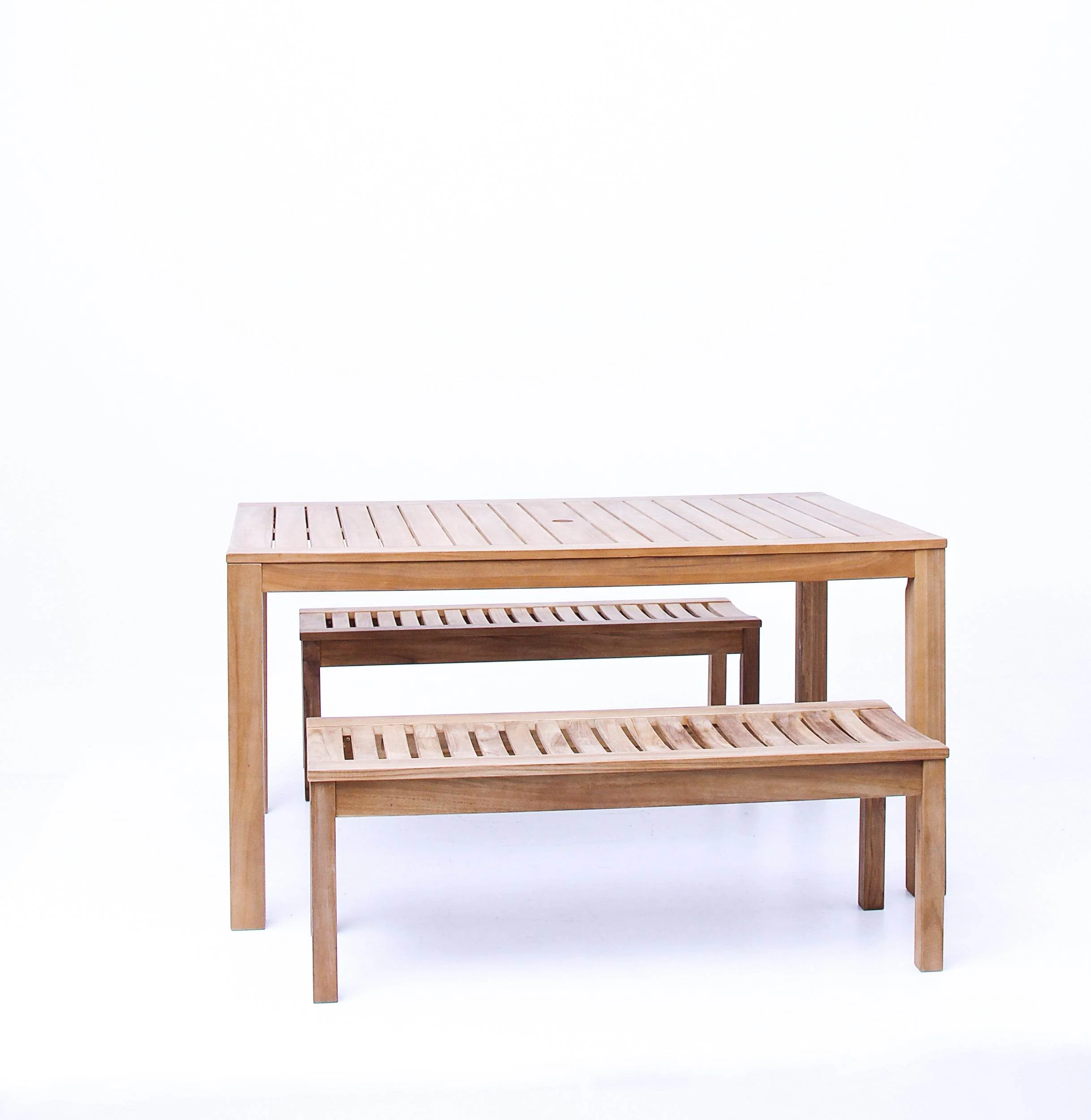 Vermont Teak Wood 3 Pieces Outdoor Picnic Dining Set - Image 37