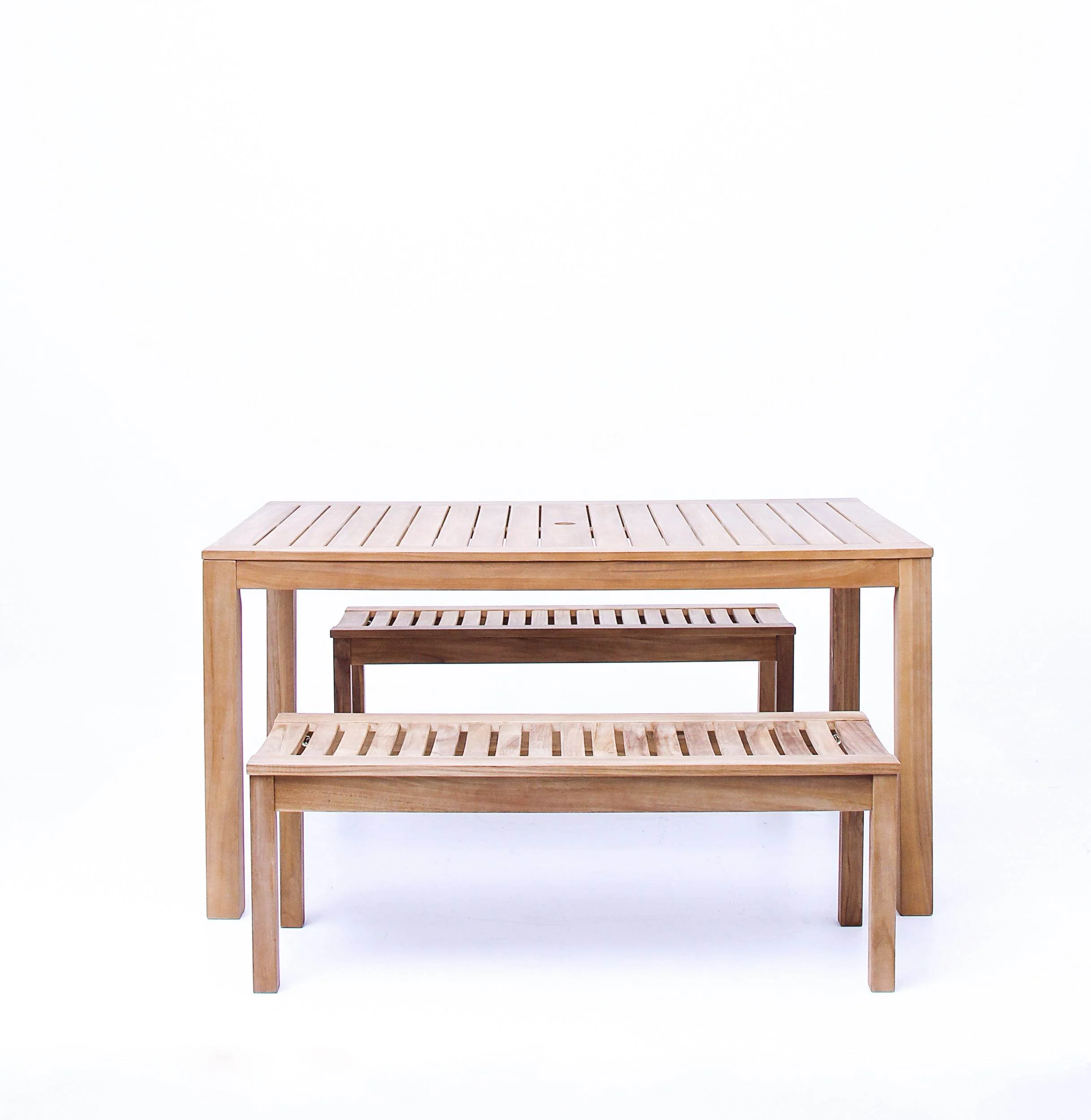 Vermont Teak Wood 3 Pieces Outdoor Picnic Dining Set - Image 38