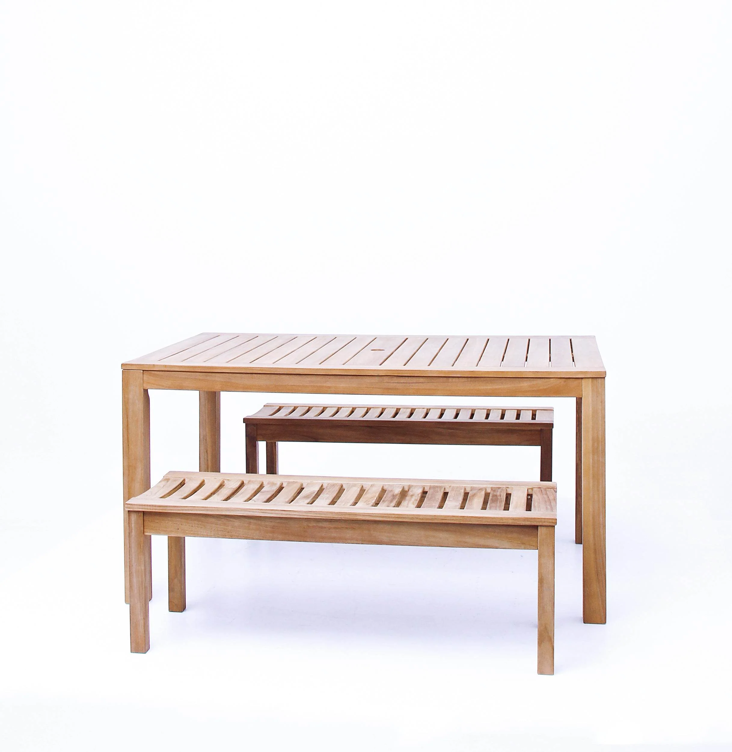 Vermont Teak Wood 3 Pieces Outdoor Picnic Dining Set - Image 39