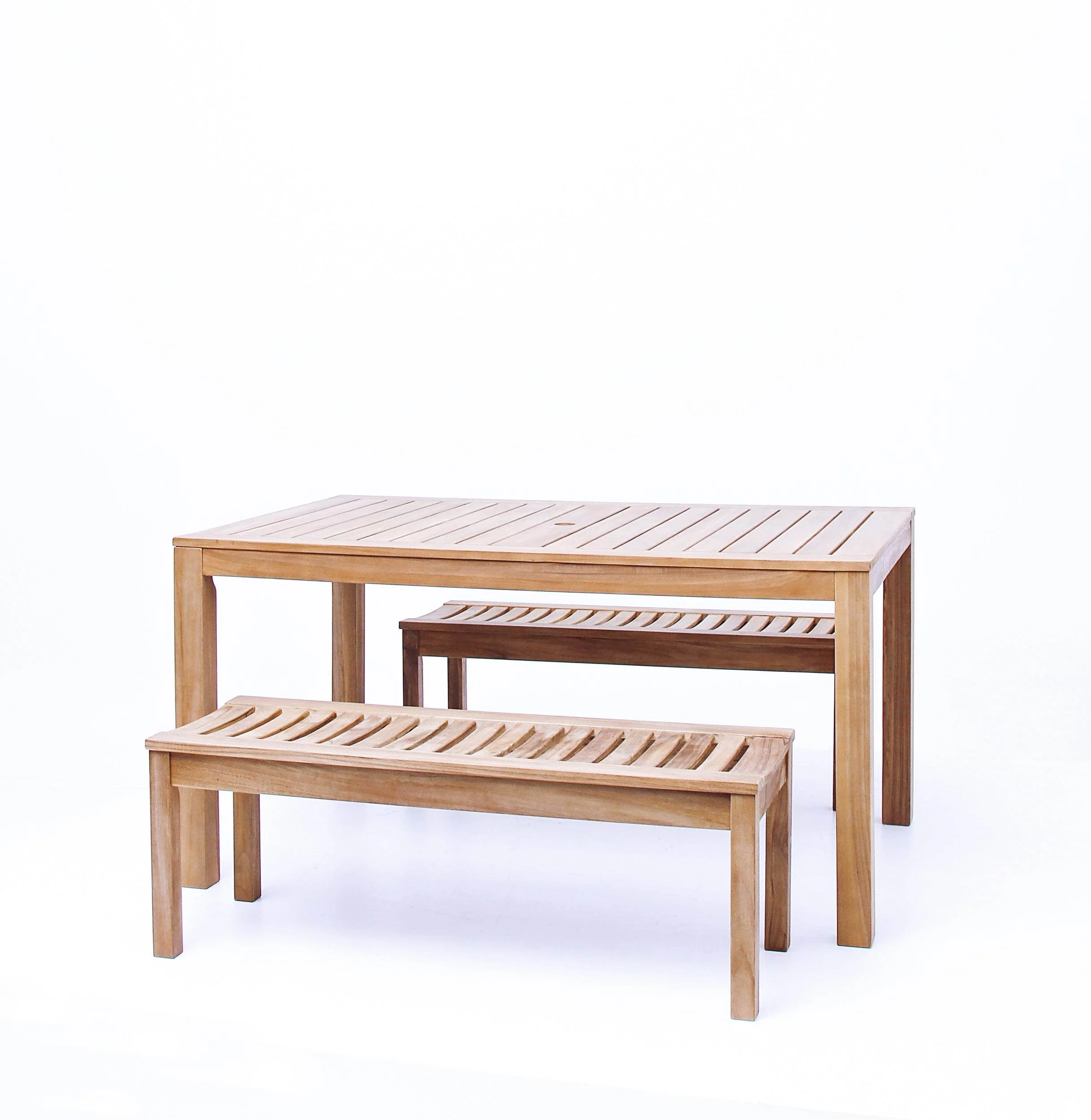Vermont Teak Wood 3 Pieces Outdoor Picnic Dining Set - Image 40