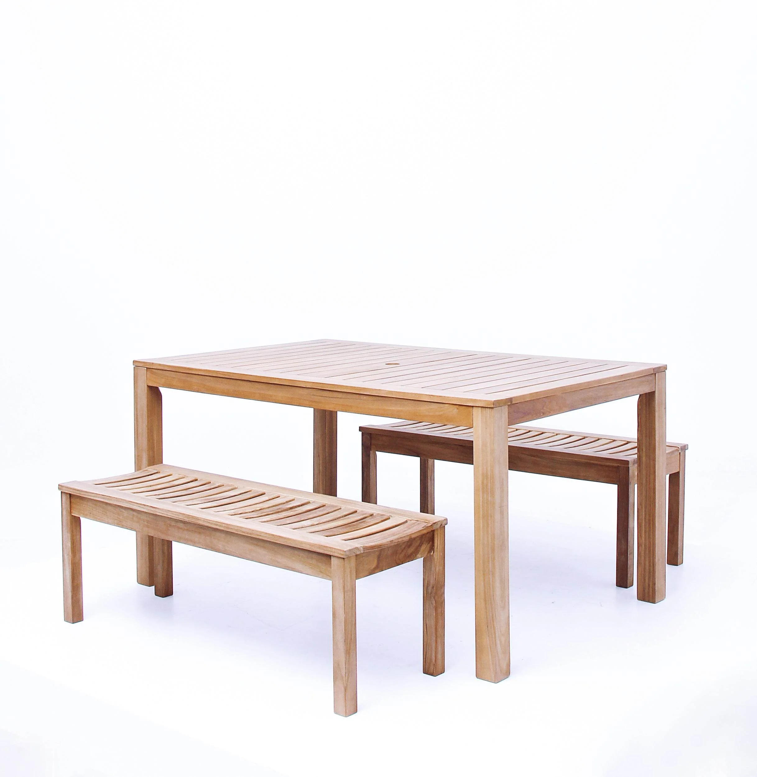 Vermont Teak Wood 3 Pieces Outdoor Picnic Dining Set - Image 43