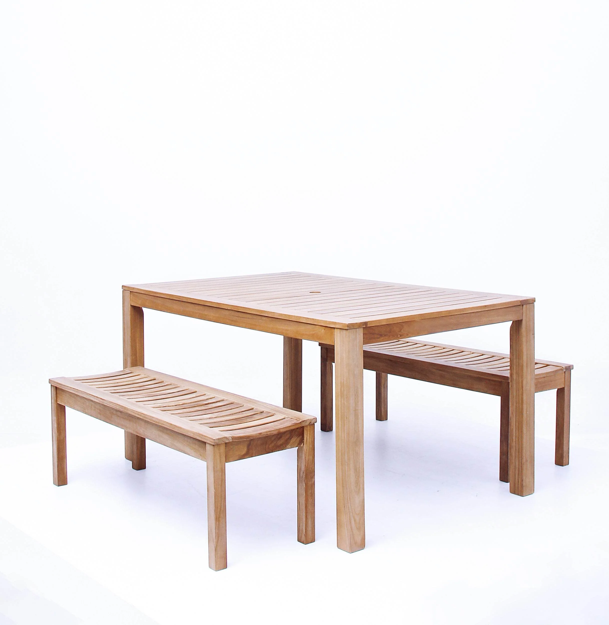 Vermont Teak Wood 3 Pieces Outdoor Picnic Dining Set - Image 44