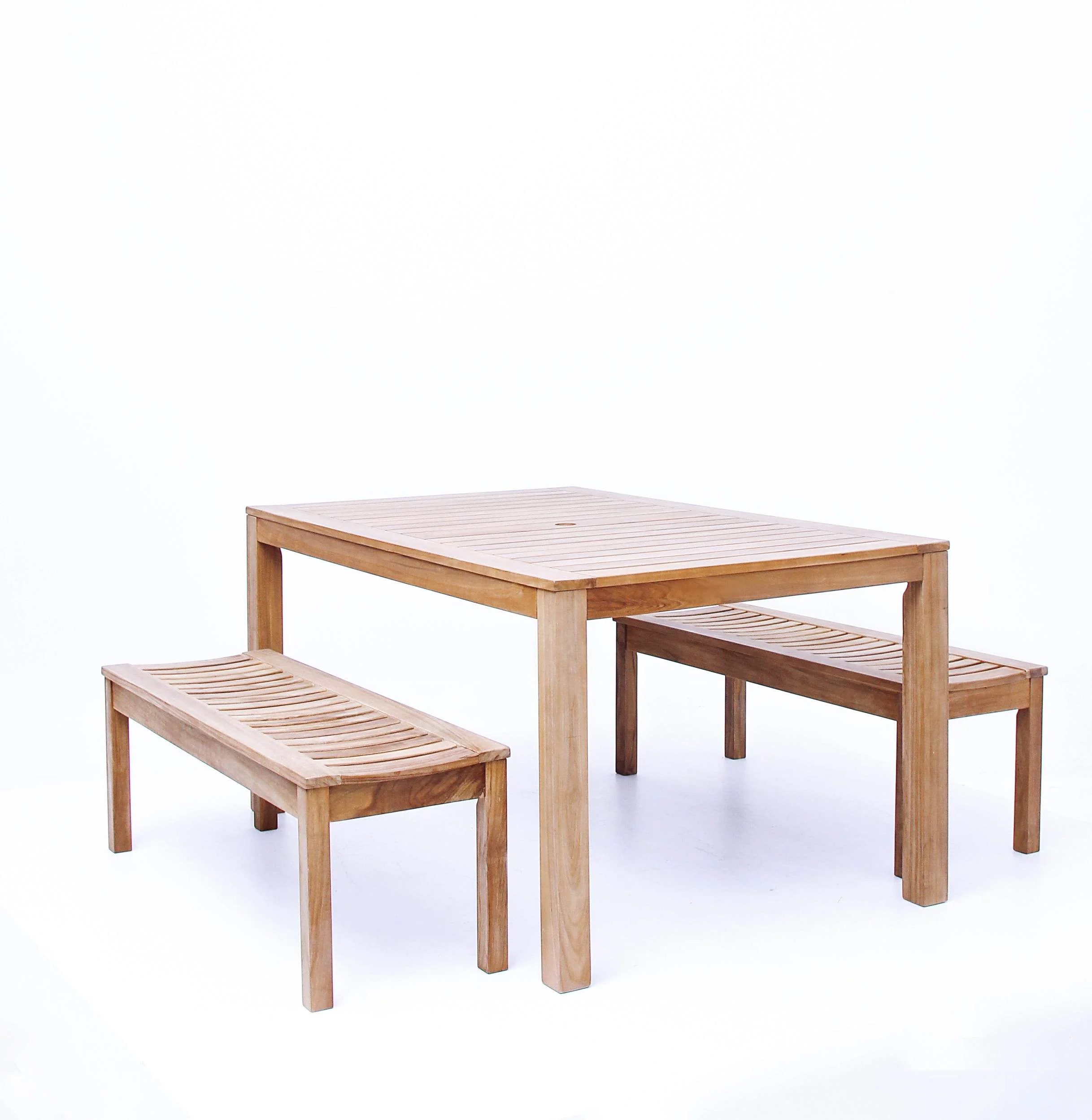 Vermont Teak Wood 3 Pieces Outdoor Picnic Dining Set - Image 45
