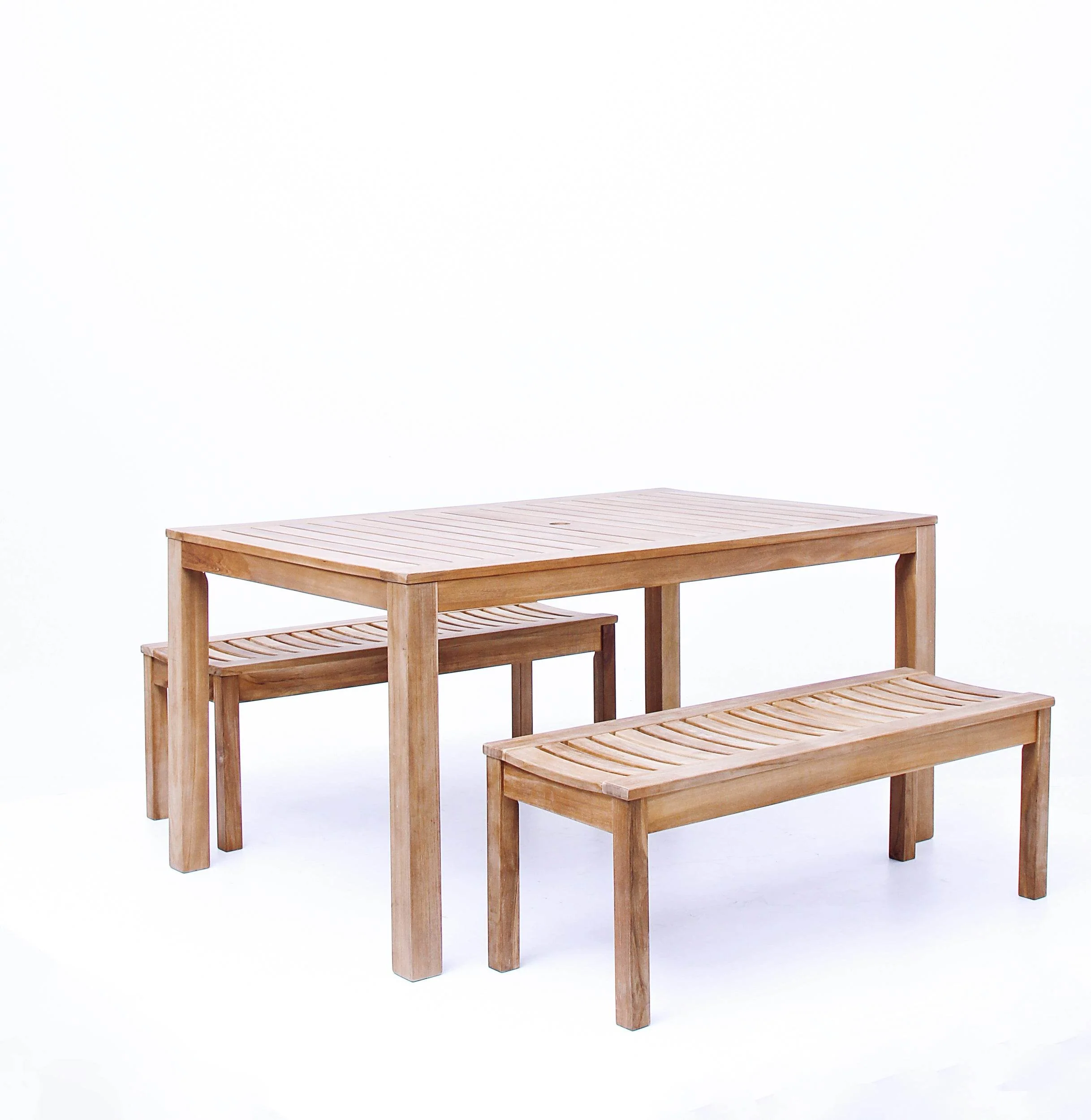 Vermont Teak Wood 3 Pieces Outdoor Picnic Dining Set - Image 55