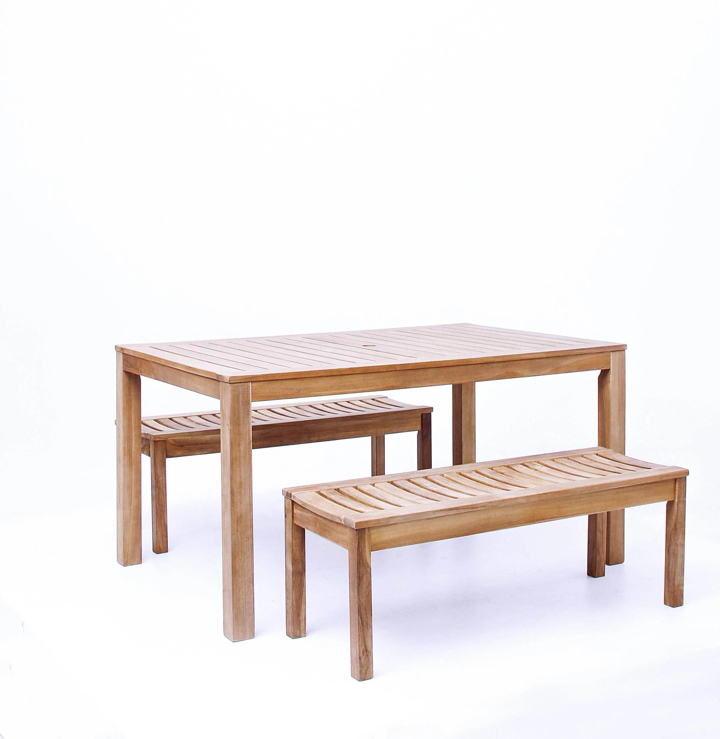 Vermont Teak Wood 3 Pieces Outdoor Picnic Dining Set - Image 56