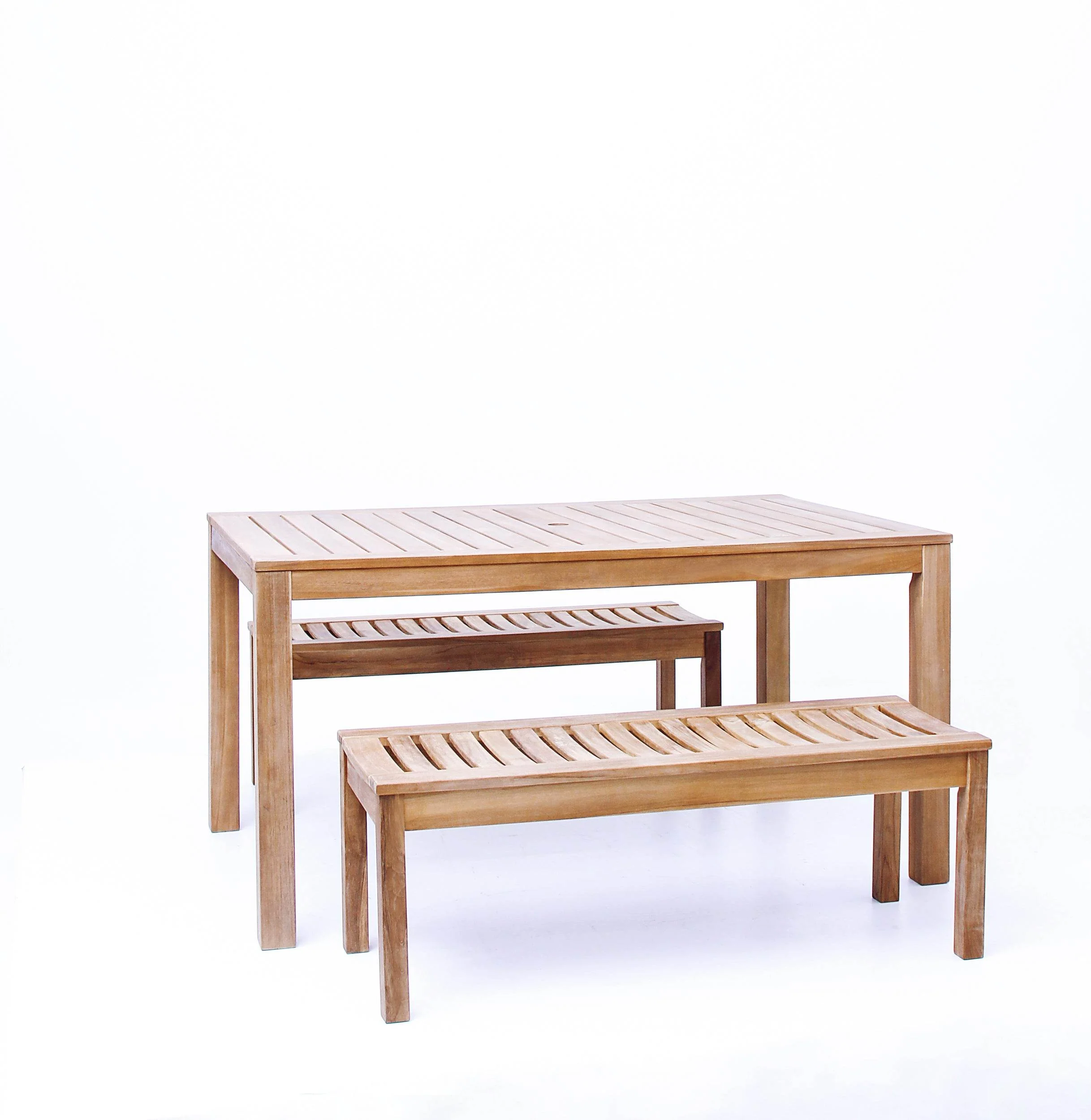 Vermont Teak Wood 3 Pieces Outdoor Picnic Dining Set - Image 58