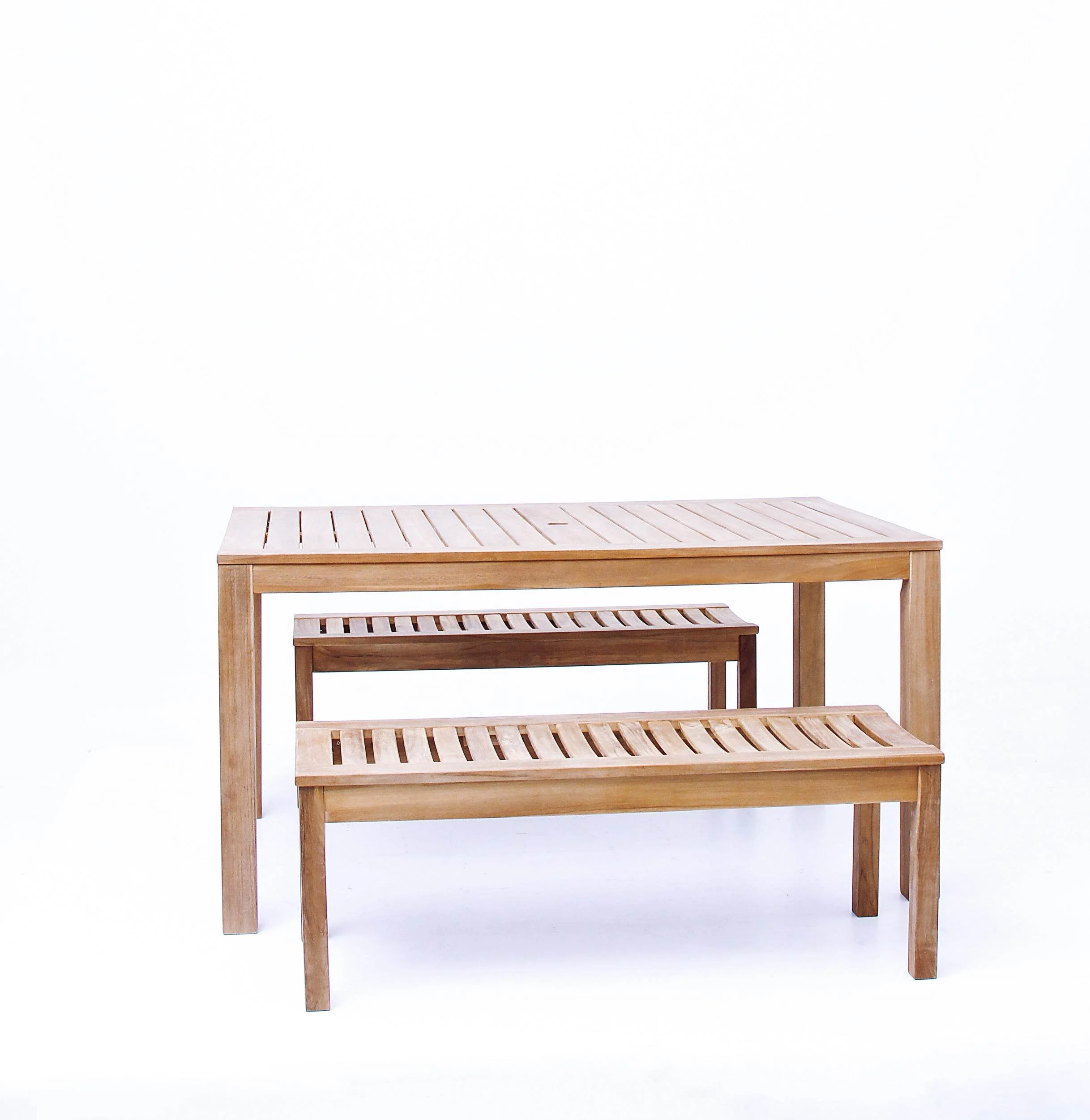 Vermont Teak Wood 3 Pieces Outdoor Picnic Dining Set - Image 59