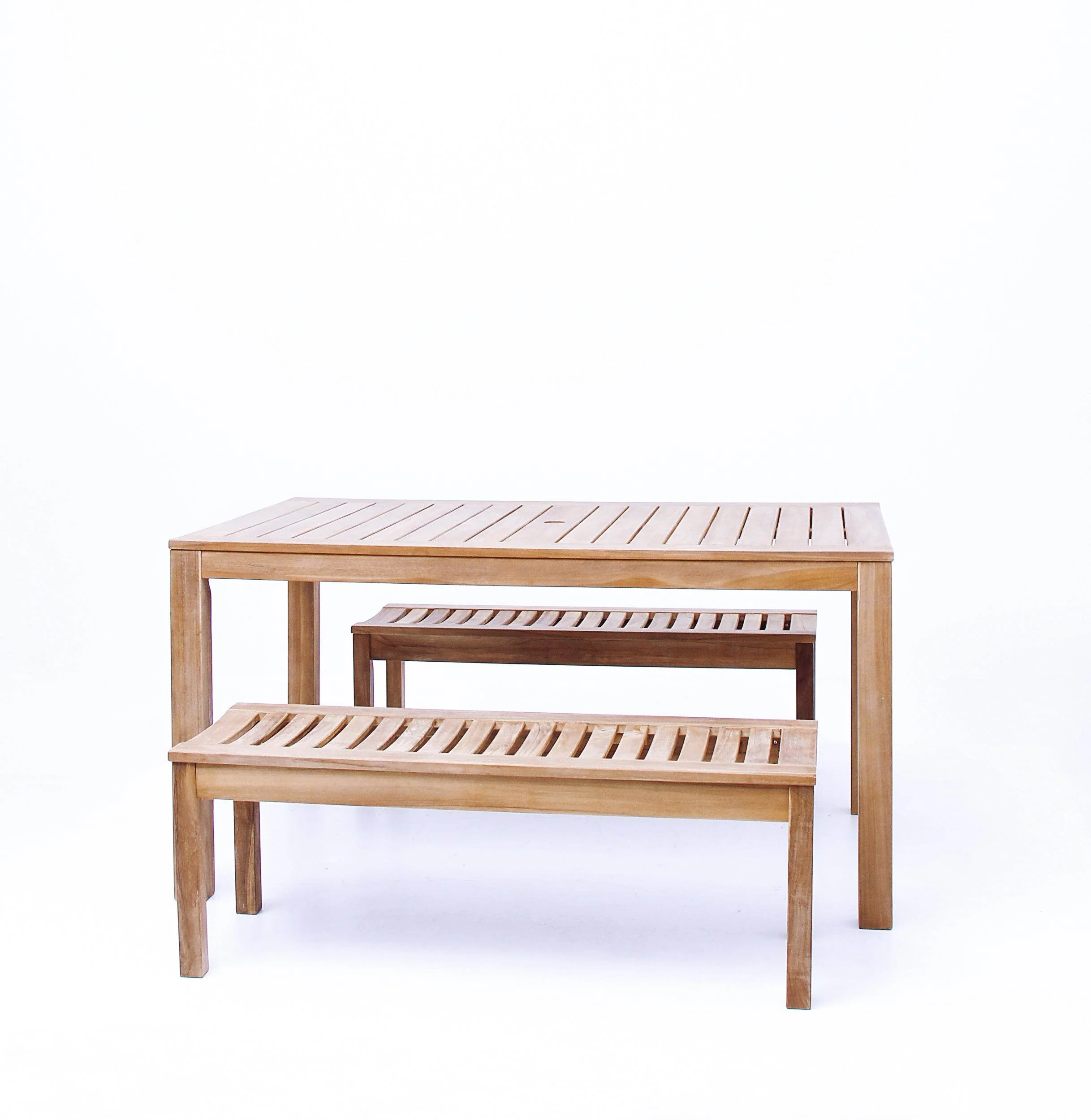 Vermont Teak Wood 3 Pieces Outdoor Picnic Dining Set - Image 61