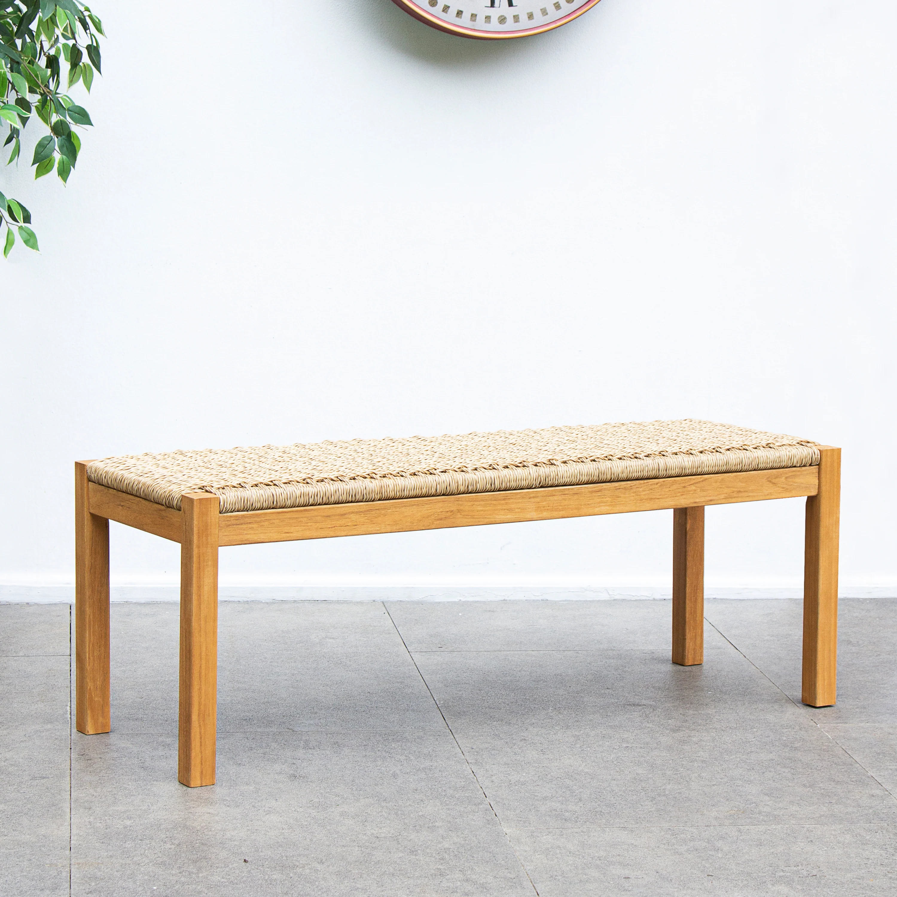 Vermont Teak Wood 4 Piece Outdoor Dining Set with Backless Bench - Image 8