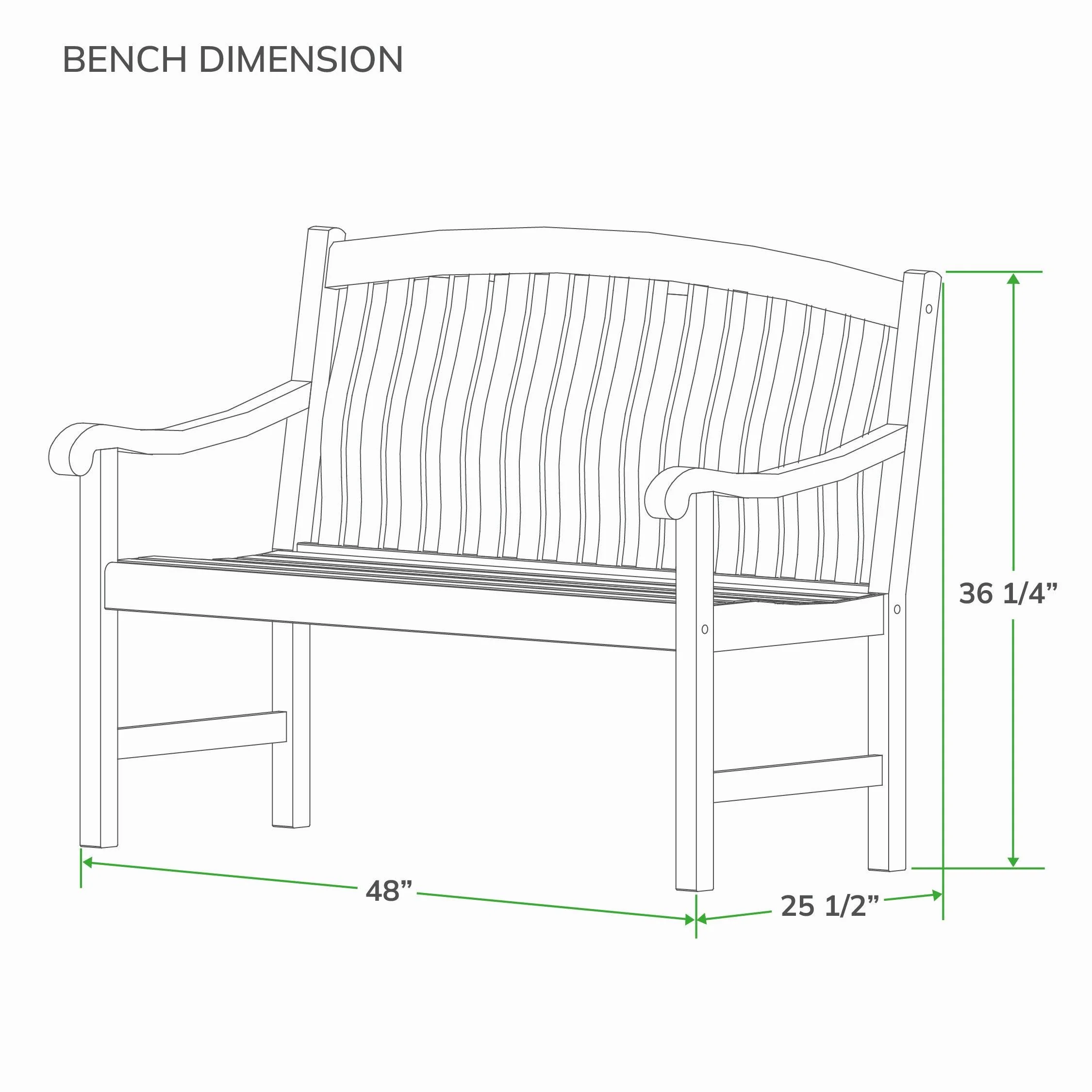 Vermont Teak Wood Outdoor Bench - Image 12
