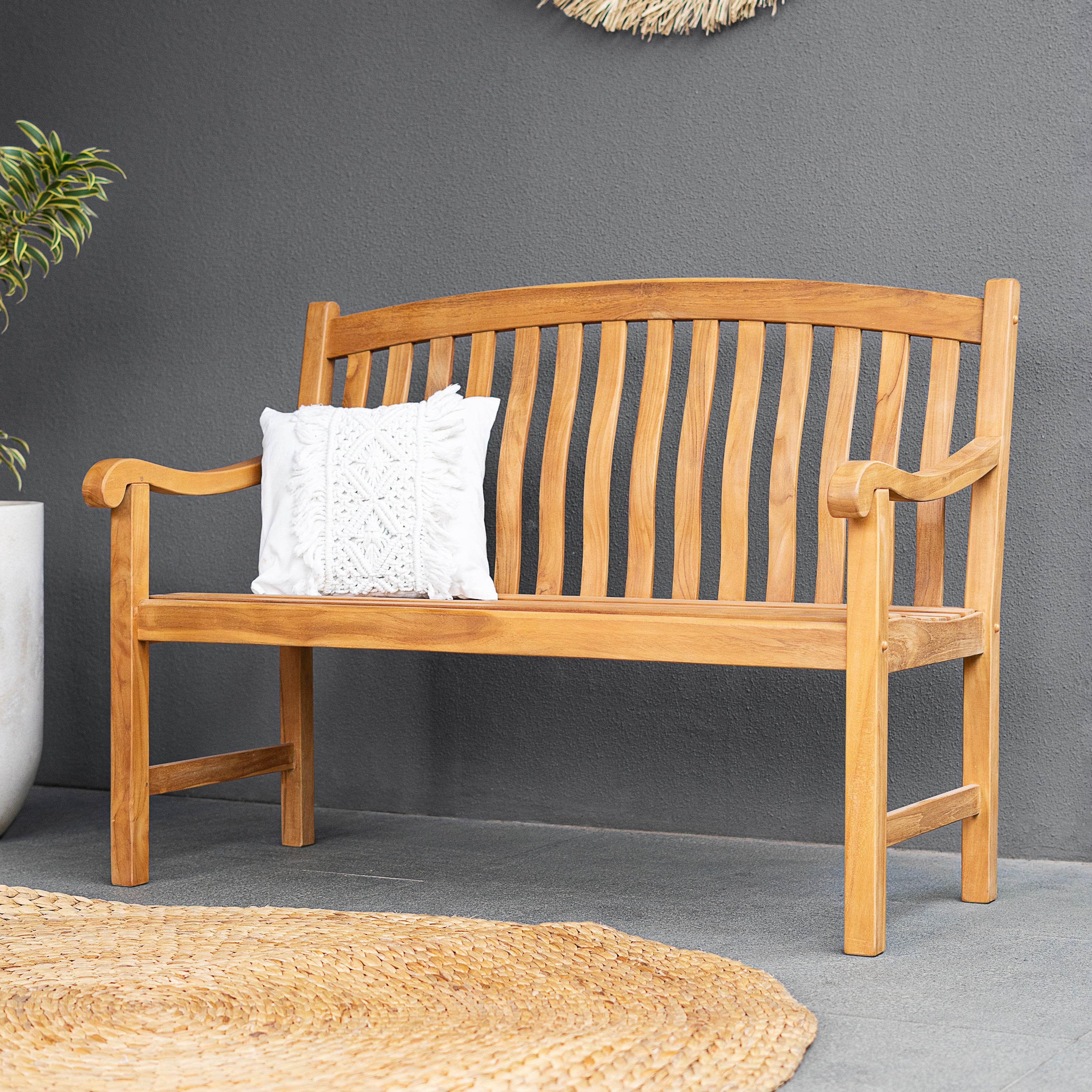 Vermont Teak Wood Outdoor Bench - Image 7