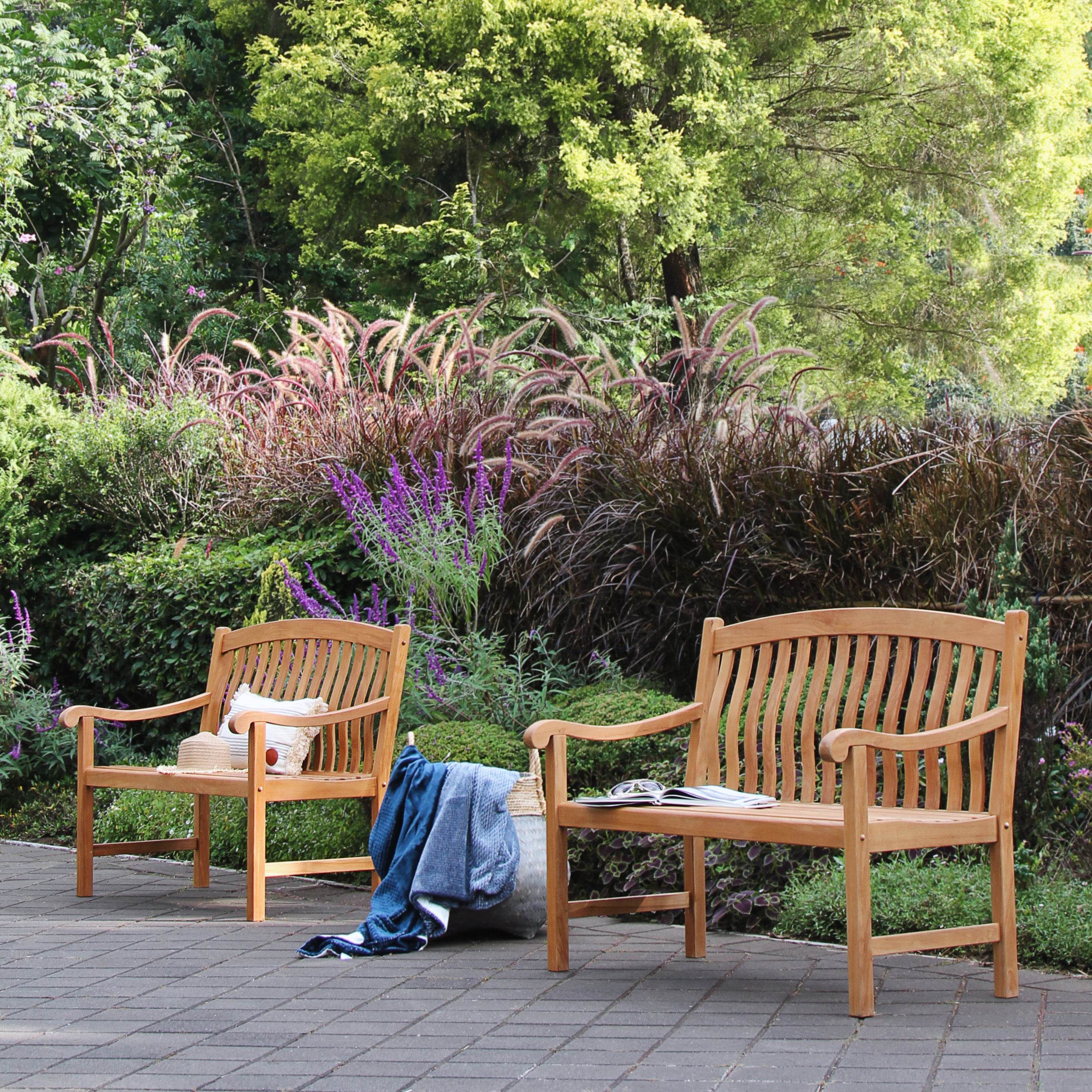 Vermont Teak Wood Outdoor Bench - Image 8