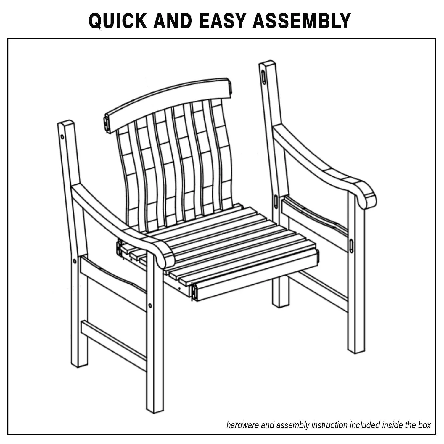 Vermont Teak Wood Outdoor Dining Chair - Image 11