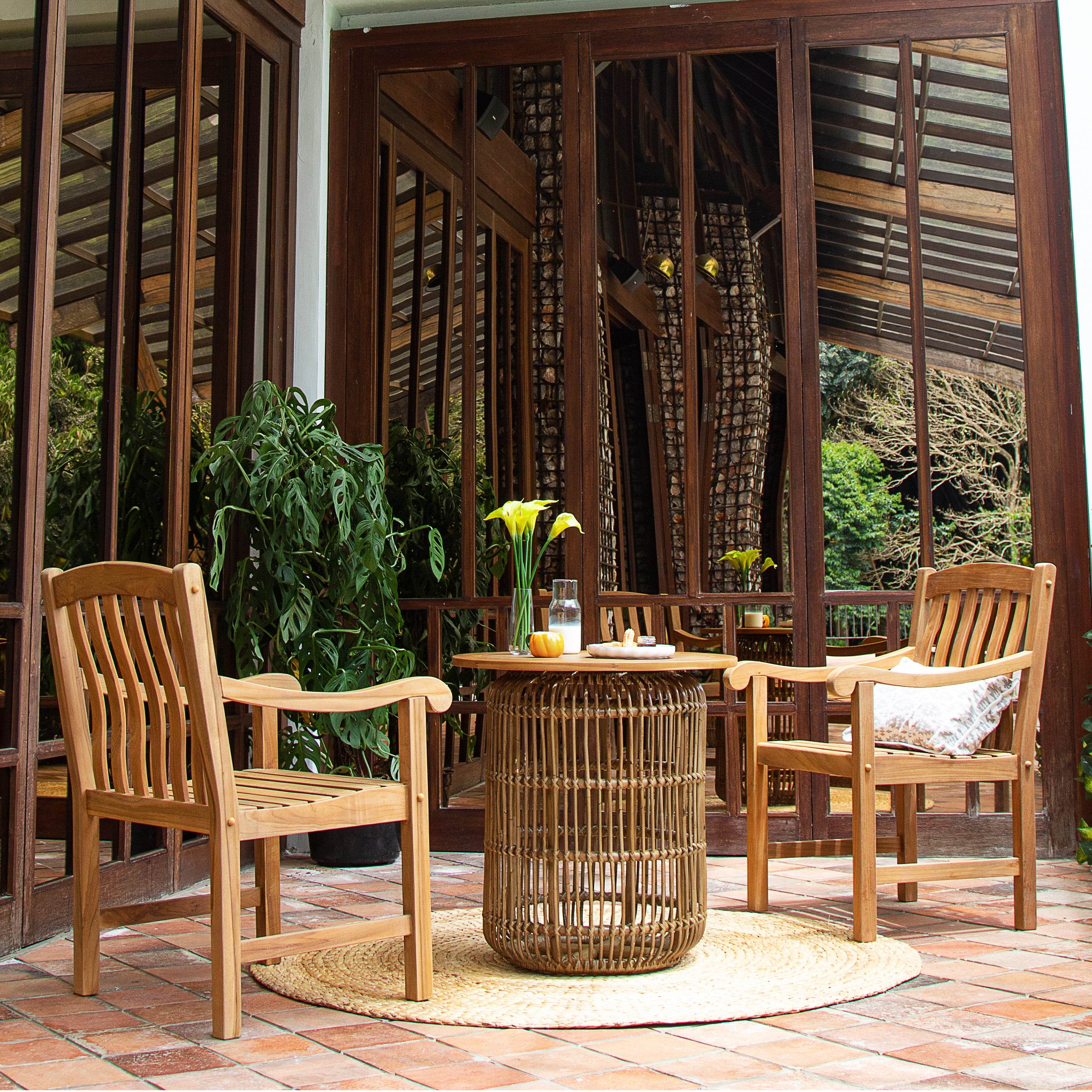 Vermont Teak Wood Outdoor Dining Chair - Image 3