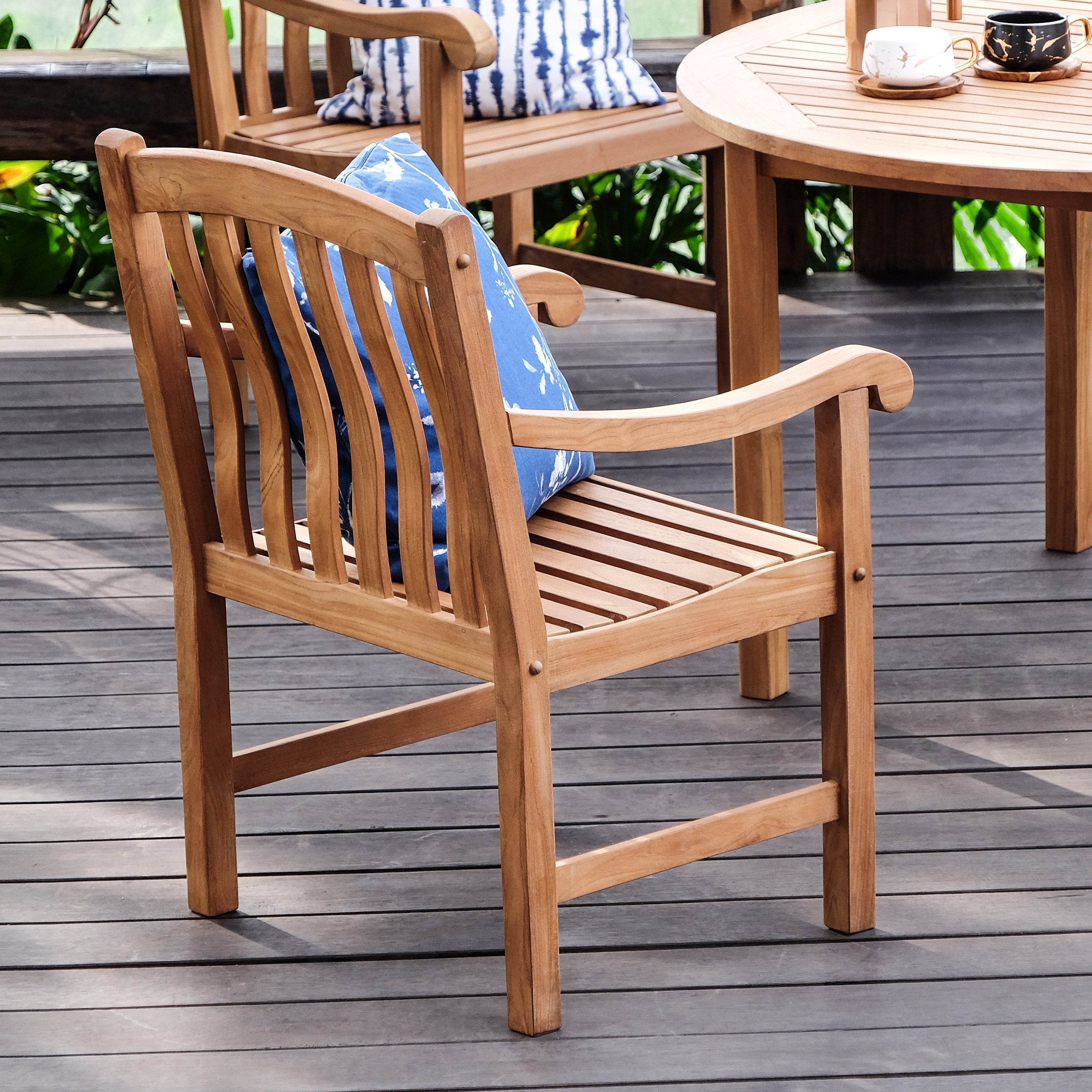 Vermont Teak Wood Outdoor Dining Chair - Image 6