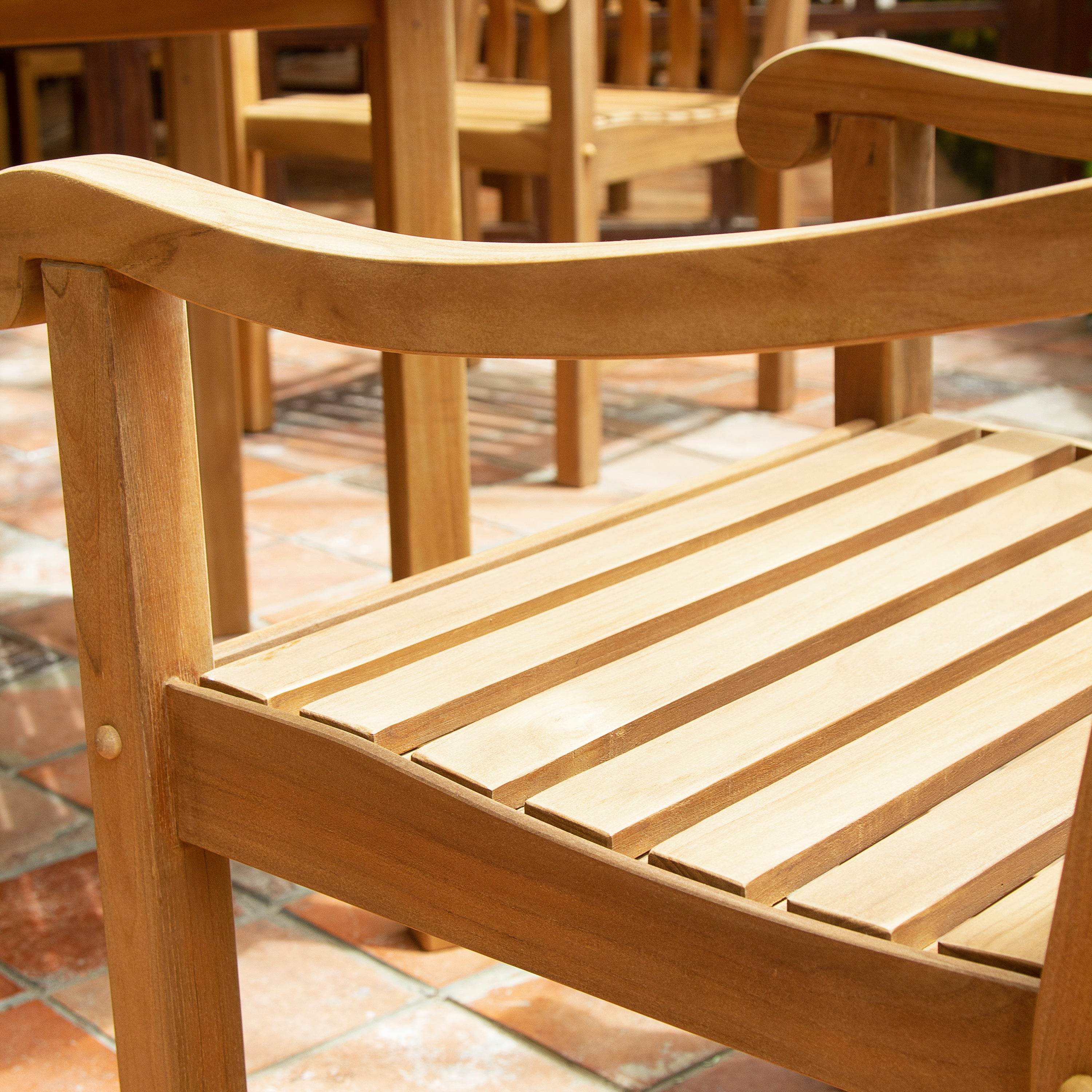 Vermont Teak Wood Outdoor Dining Chair - Image 8