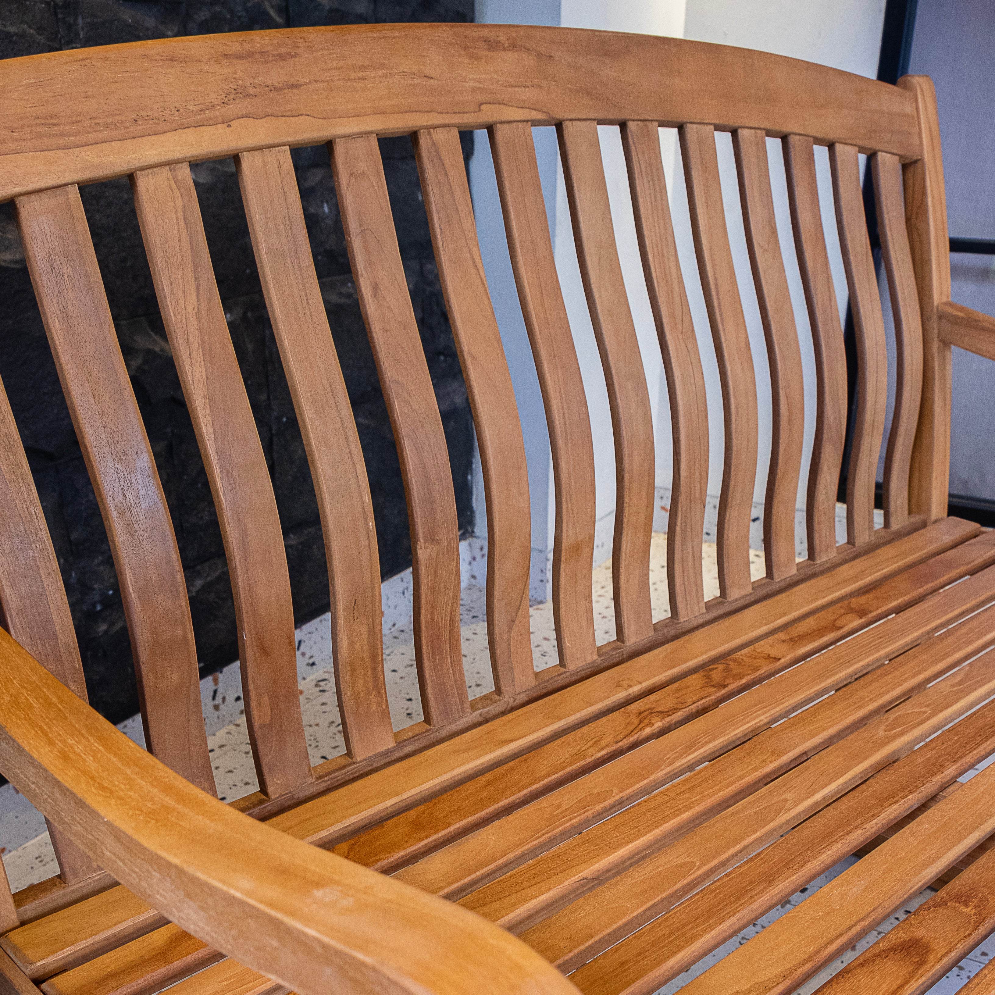 Vermont Teak Wood Outdoor Glider Bench - Image 6