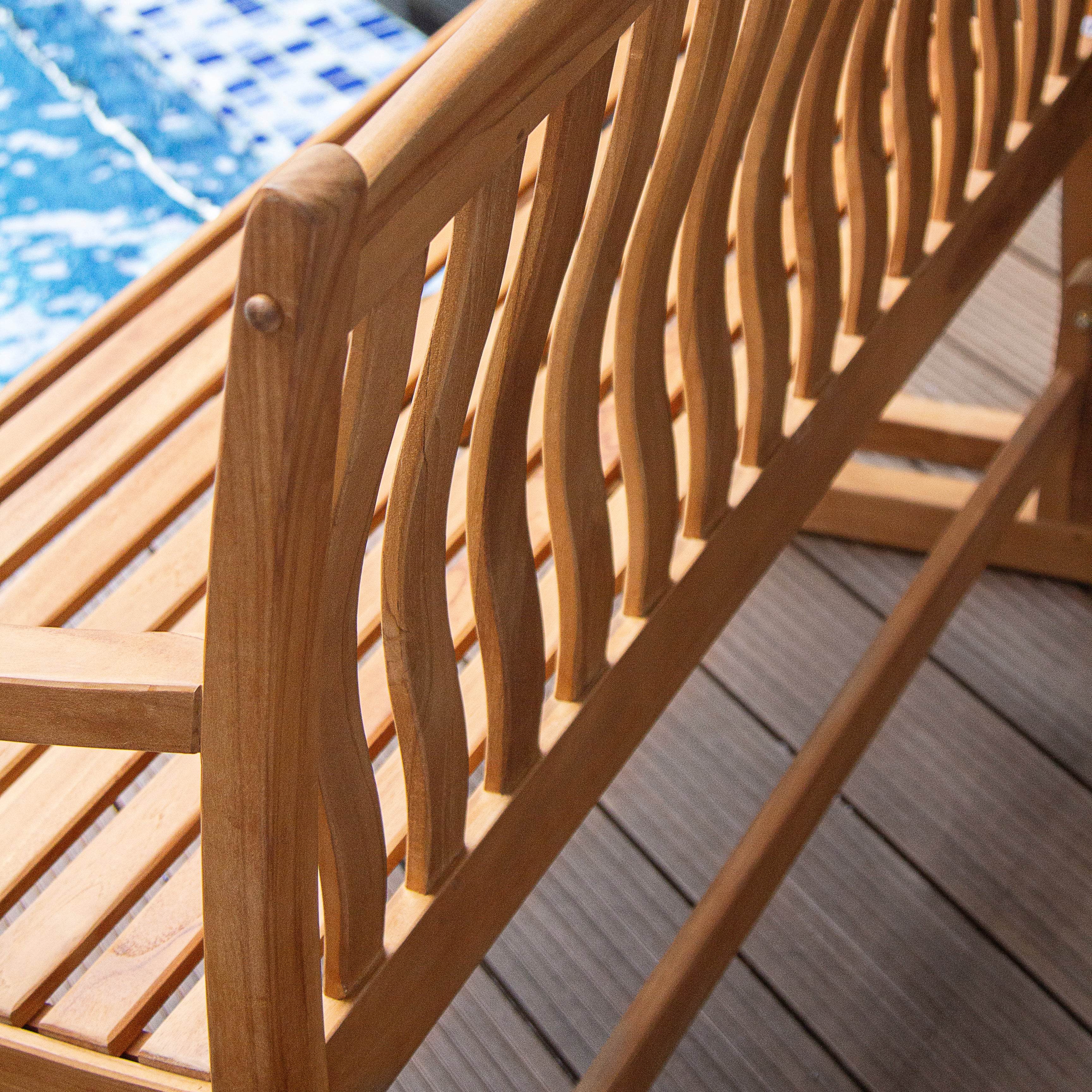 Vermont Teak Wood Outdoor Glider Bench - Image 7
