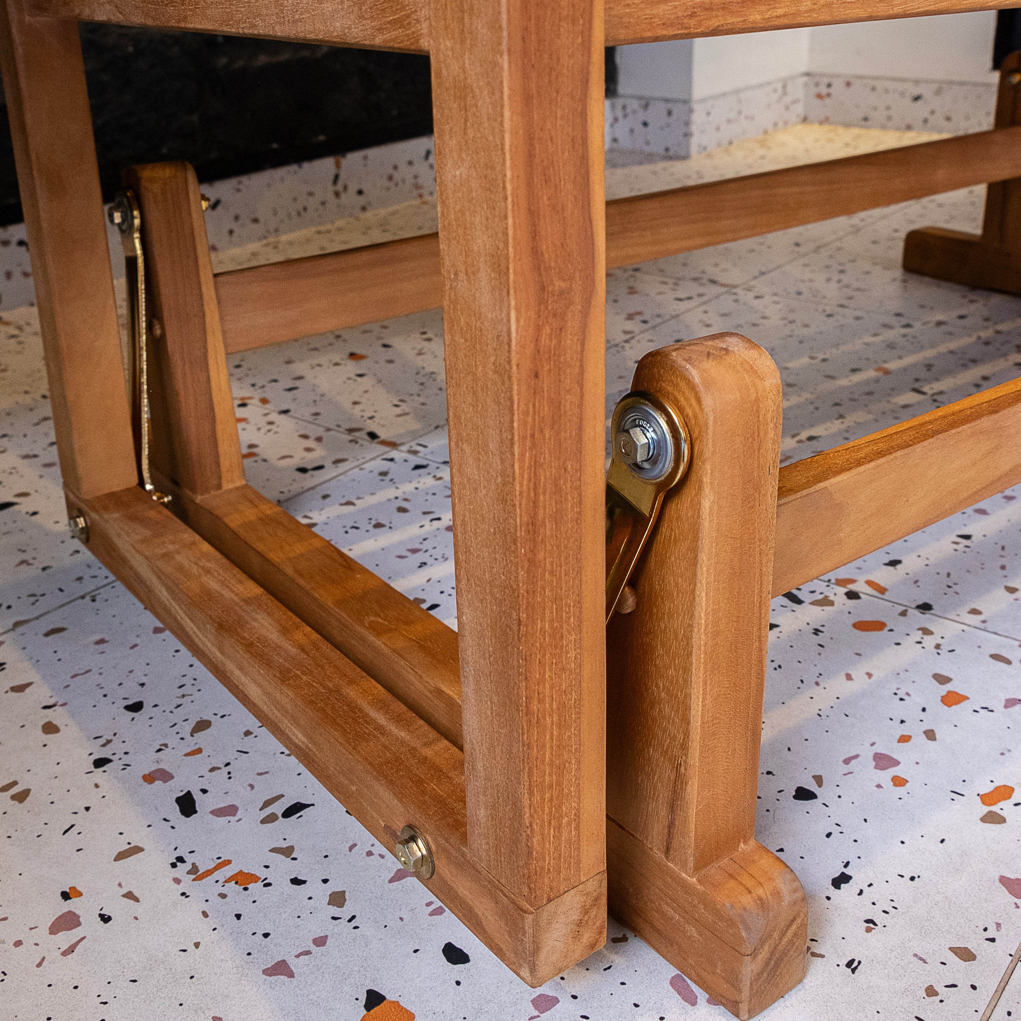 Vermont Teak Wood Outdoor Glider Bench - Image 8