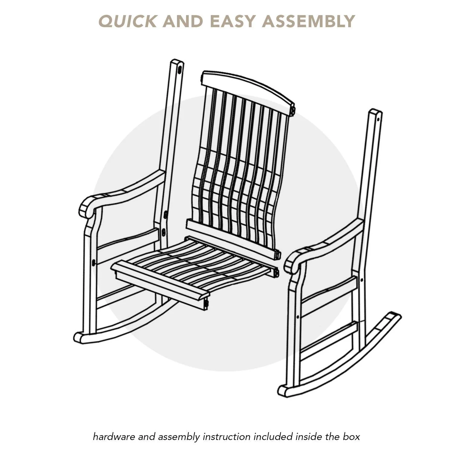 Vermont Teak Wood Porch Rocking Chair - Image 11
