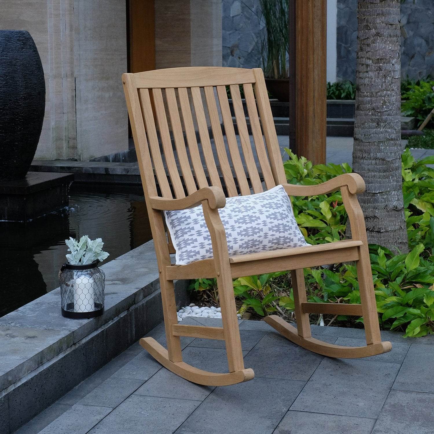 Vermont Teak Wood Porch Rocking Chair - Image 3
