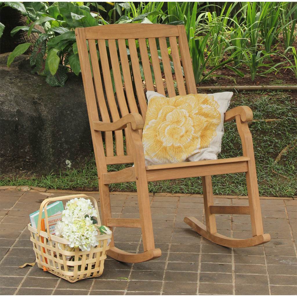 Vermont Teak Wood Porch Rocking Chair - Image 4