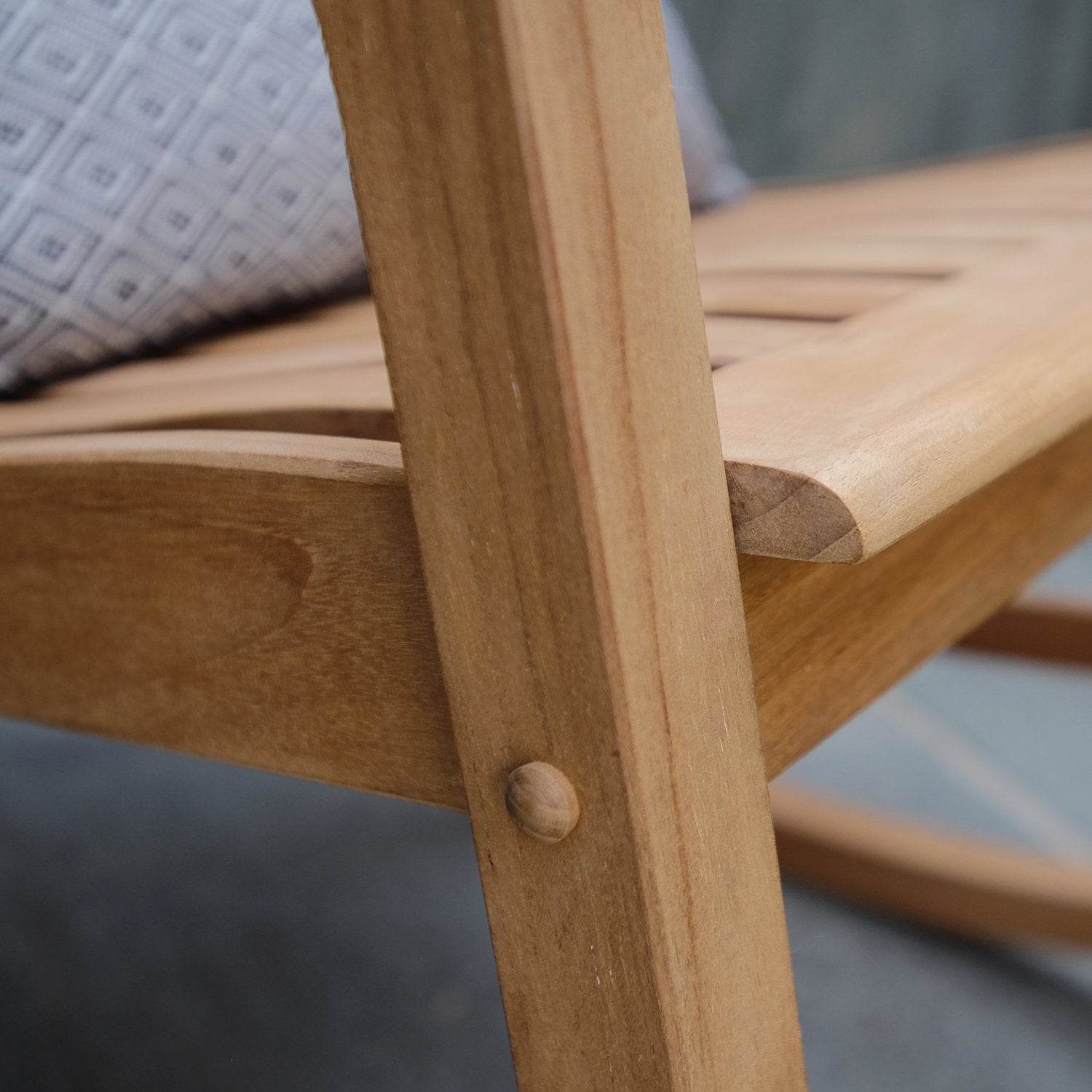 Vermont Teak Wood Porch Rocking Chair - Image 8