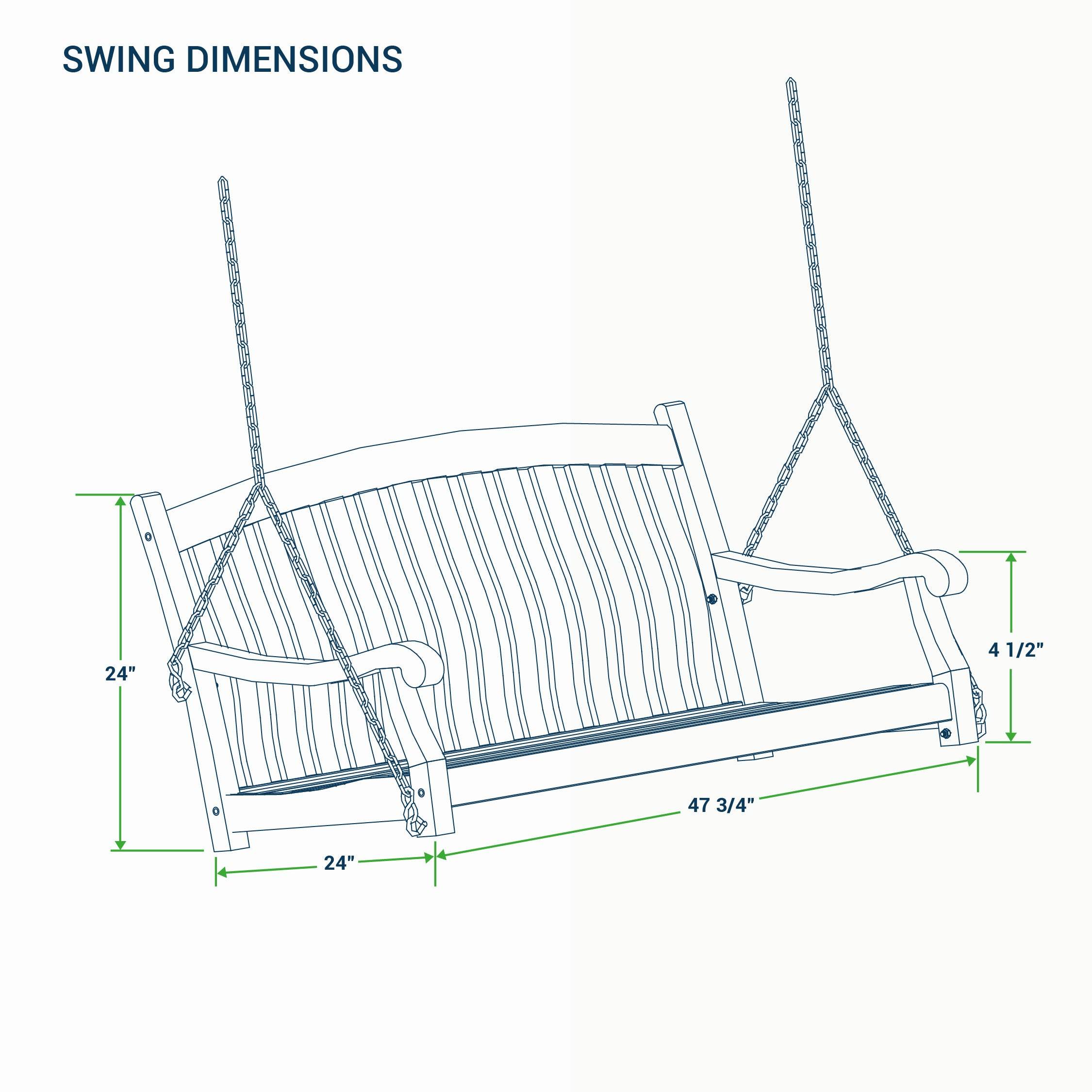 Vermont Teak Wood Porch Swing - Image 12