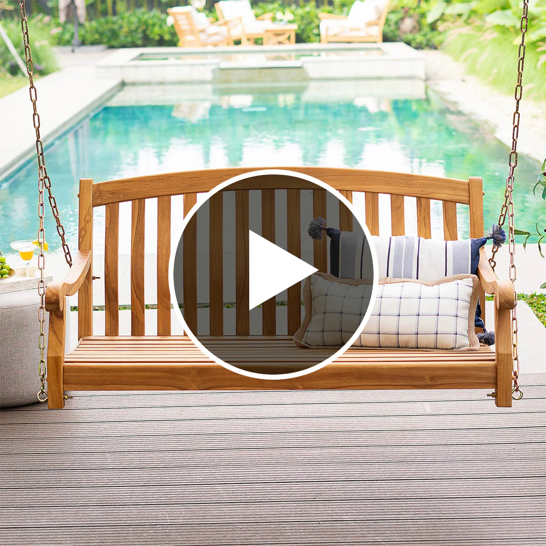 Vermont Teak Wood Porch Swing - Image 5